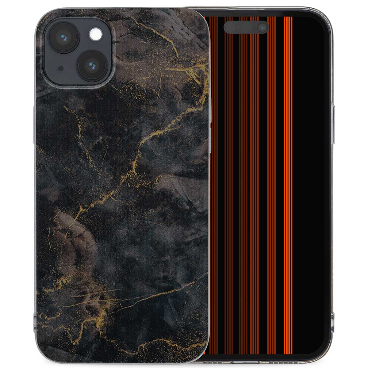 imoshion Design Hülle für das Apple iPhone 15 Plus - Black Marble Transparent