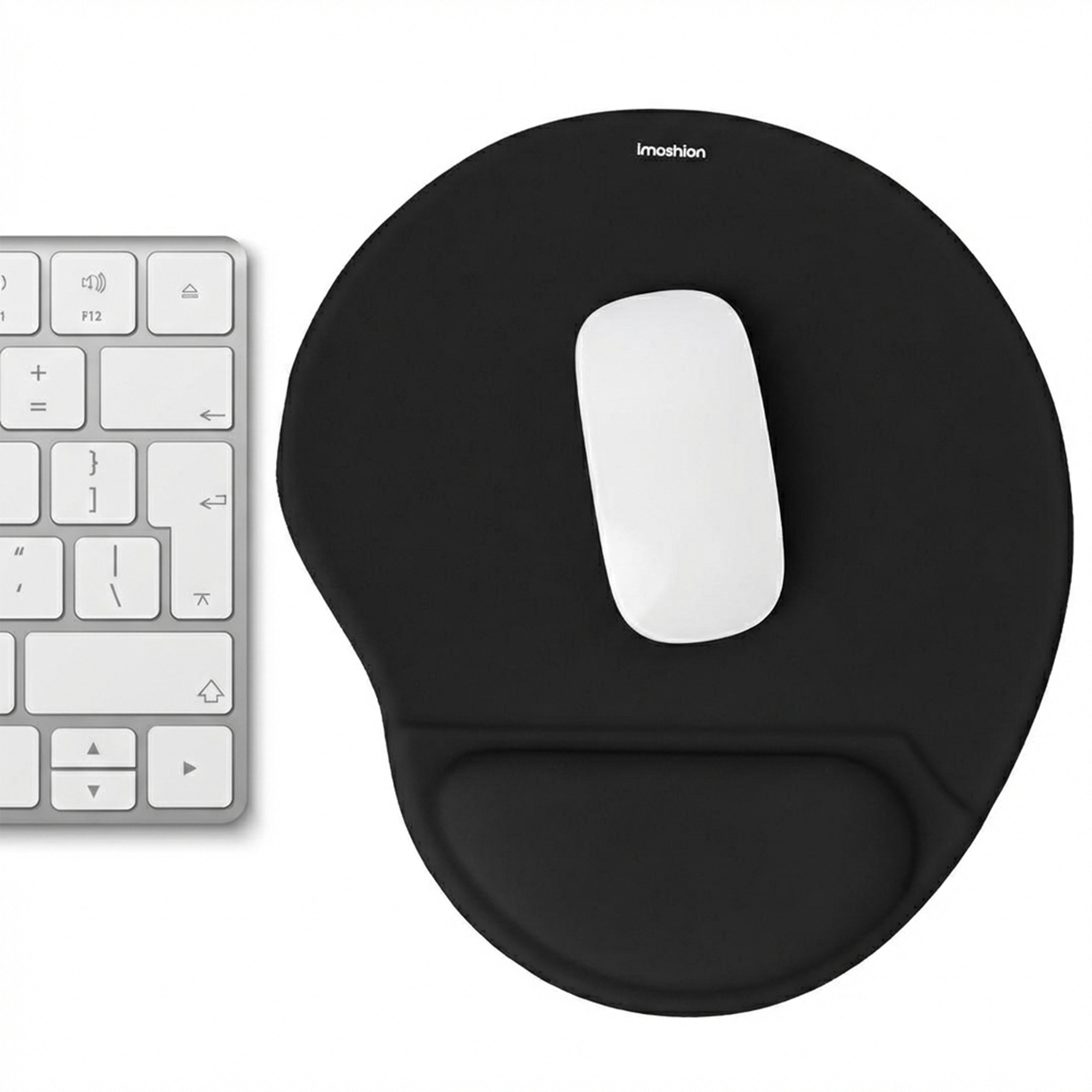 imoshion Ergonomisches Mauspad - Mauspad mit Handgelenkstütze - 30 x 25 cm - Schwarz