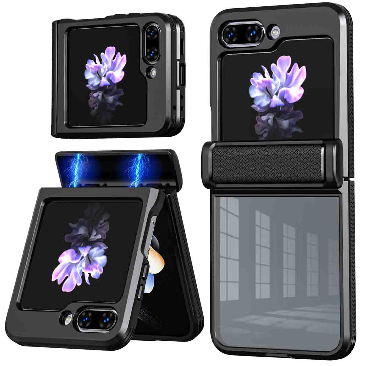 imoshion Rugged Clear Back Cover für das Samsung Galaxy Z Flip 5 - Schwarz