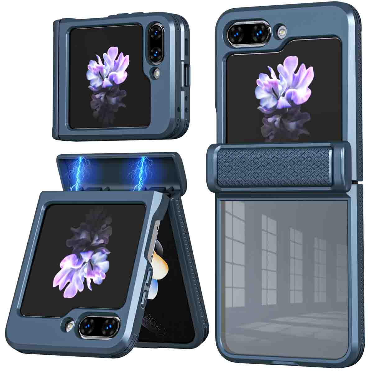 imoshion Rugged Clear Back Cover für das Samsung Galaxy Z Flip 5 - Dunkelblau
