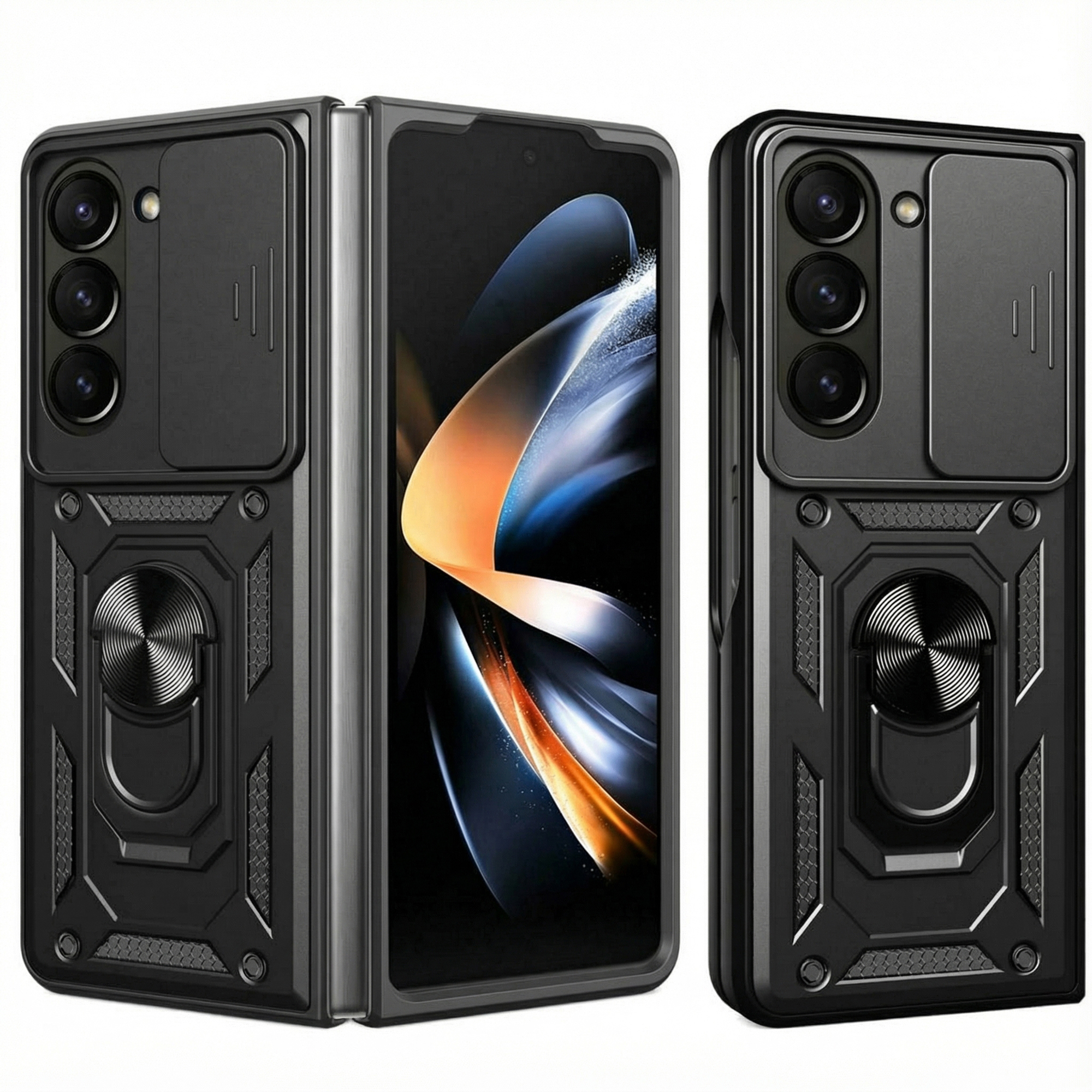imoshion Rugged Back Cover mit Ring für das Samsung Galaxy Z Fold 5 - Schwarz