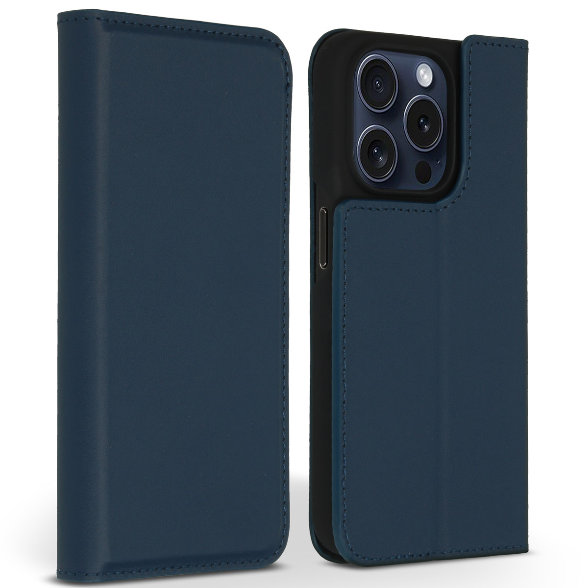Accezz Premium Leather Slim Klapphülle für das Apple iPhone 15 Pro - Dunkelblau
