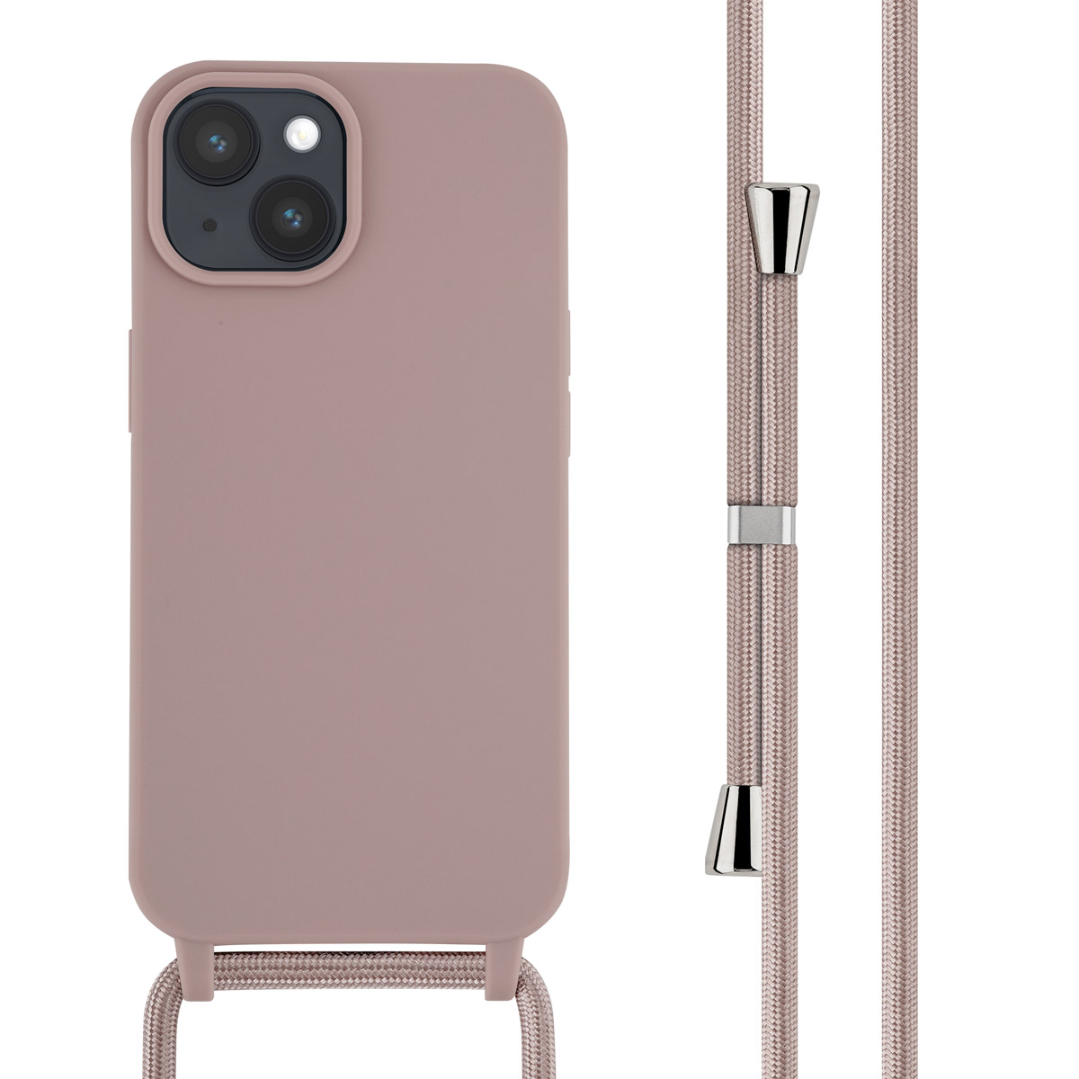 imoshion SilikonHülle mit Band für das Apple iPhone 15 - Sand Pink