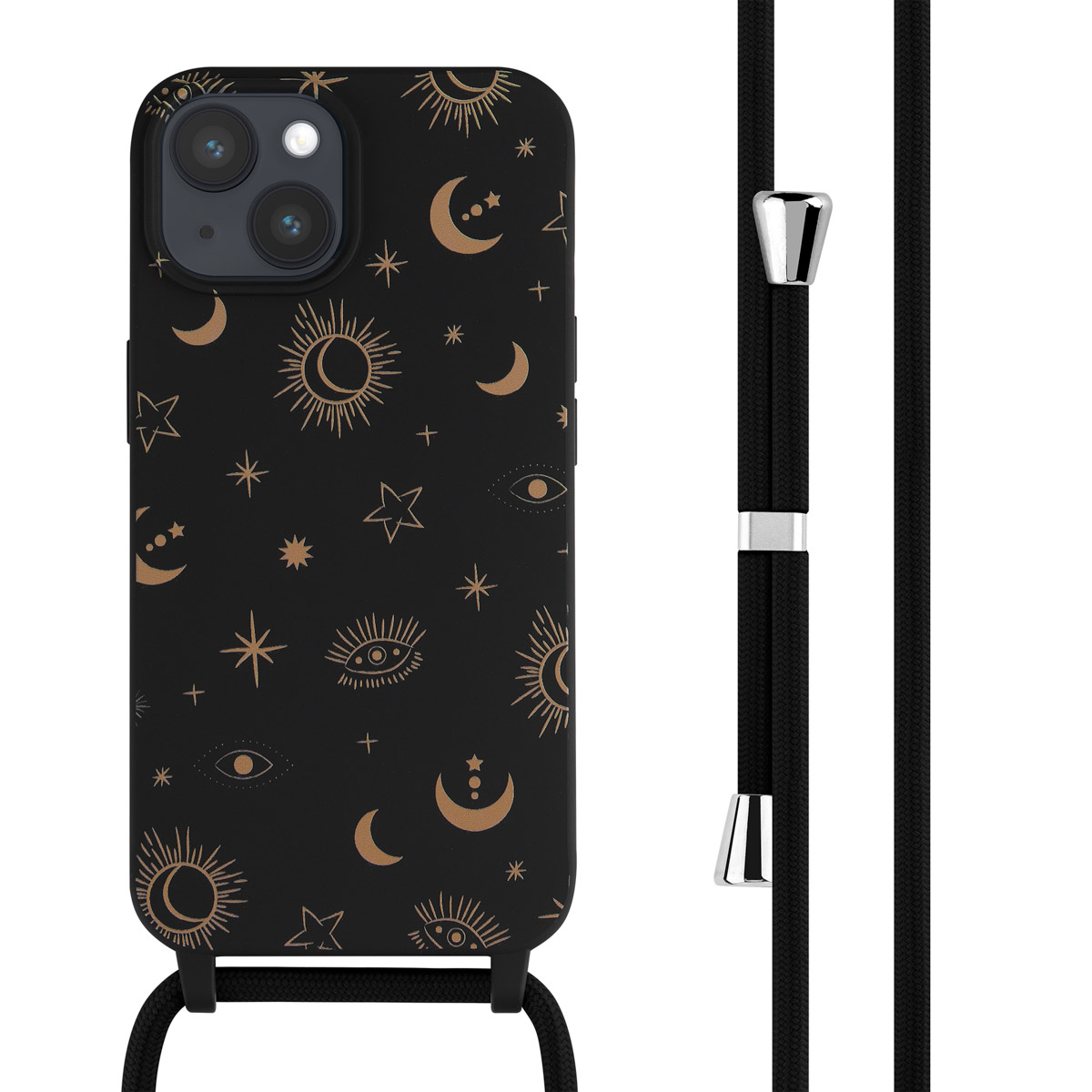 imoshion SilikonHülle design mit Band für das Apple iPhone 15 - Sky Black