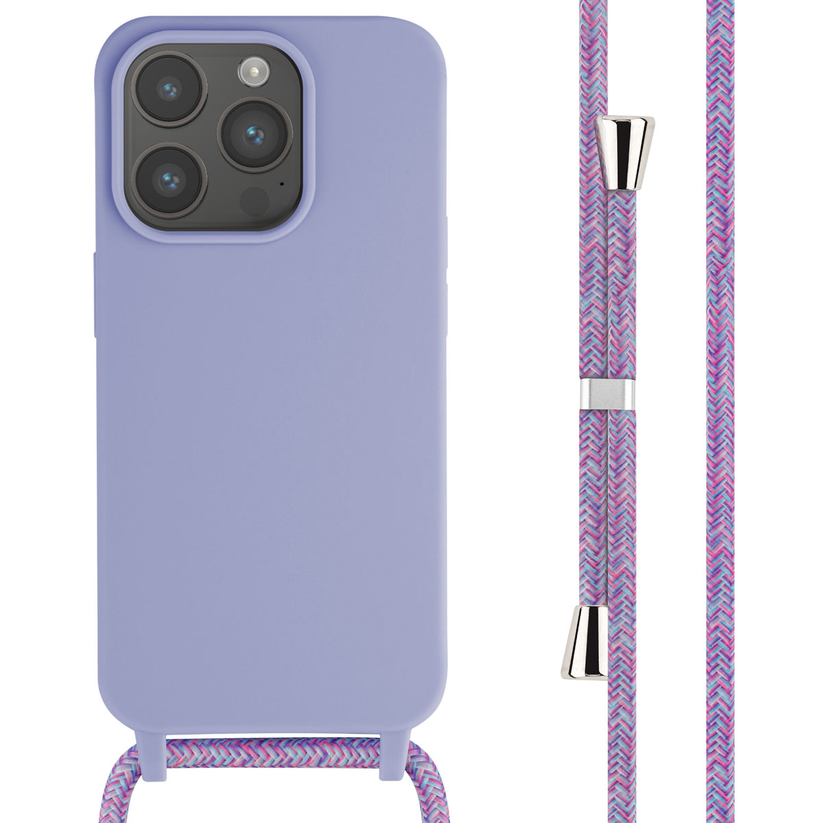 imoshion SilikonHülle mit Band für das Apple iPhone 15 Pro - Violett