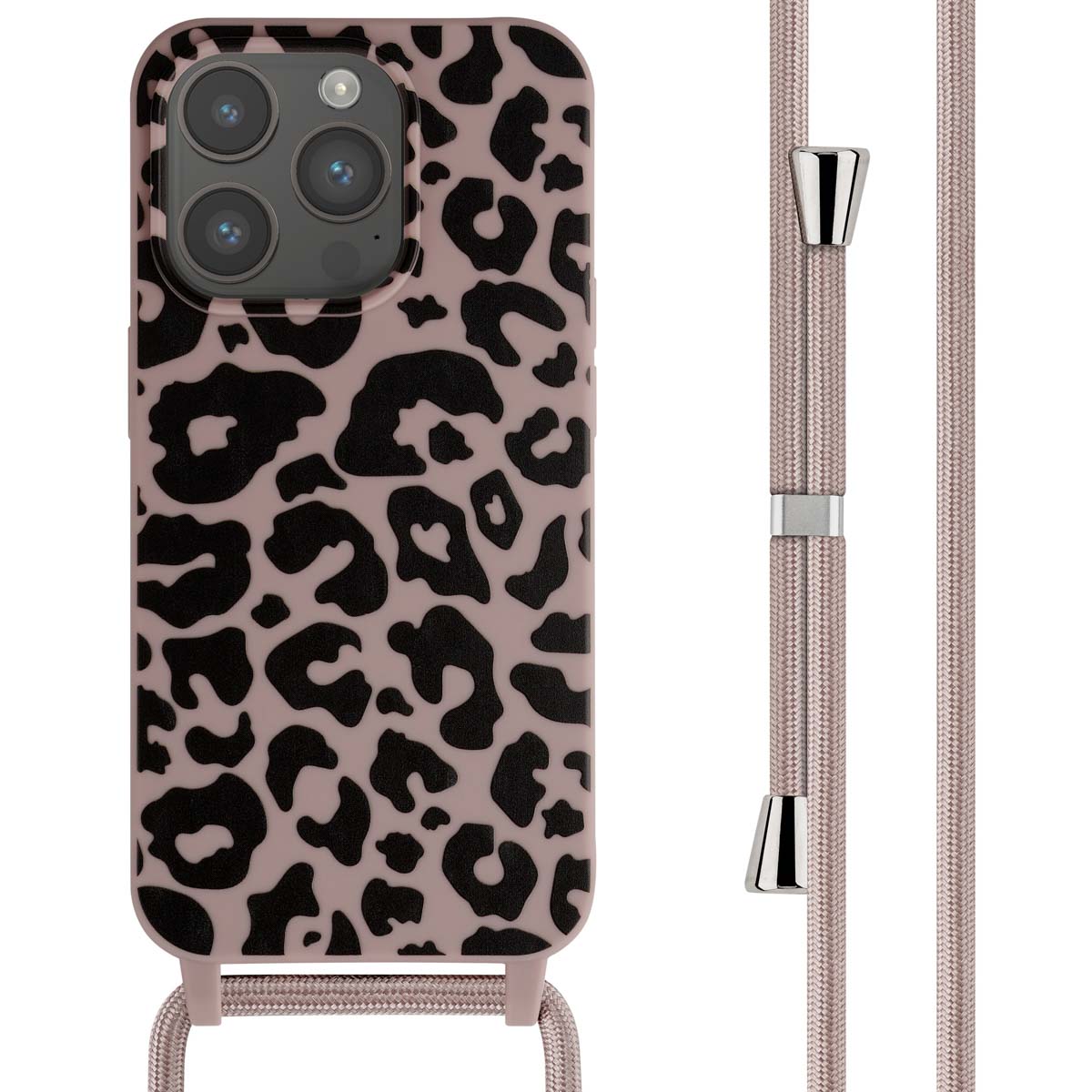 imoshion SilikonHülle design mit Band für das Apple iPhone 15 Pro - Animal Pink