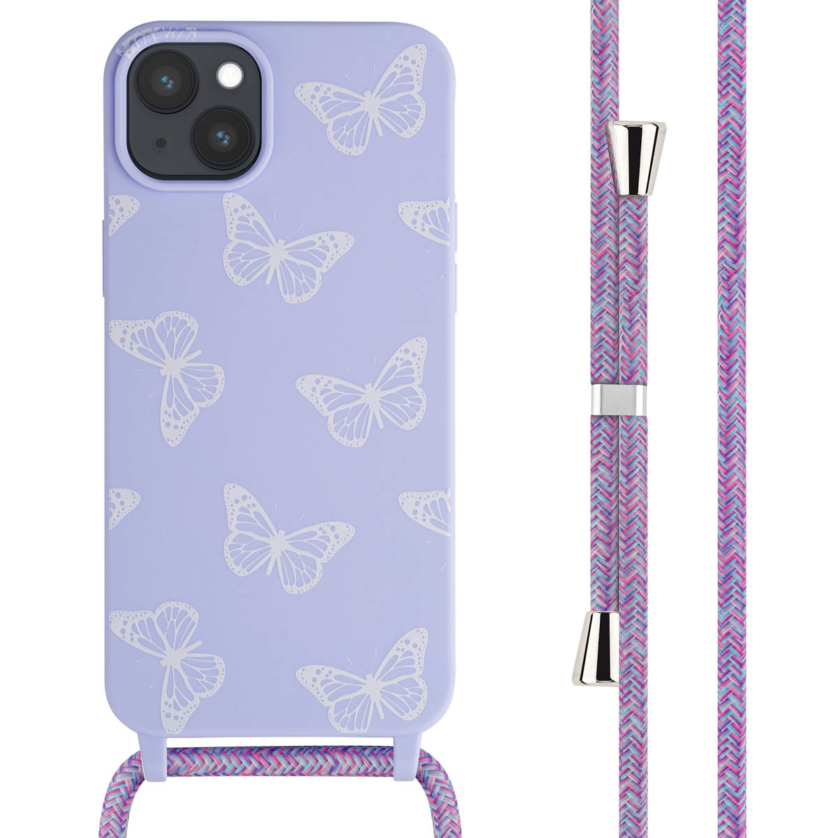 imoshion SilikonHülle design mit Band für das Apple iPhone 15 Plus - Butterfly