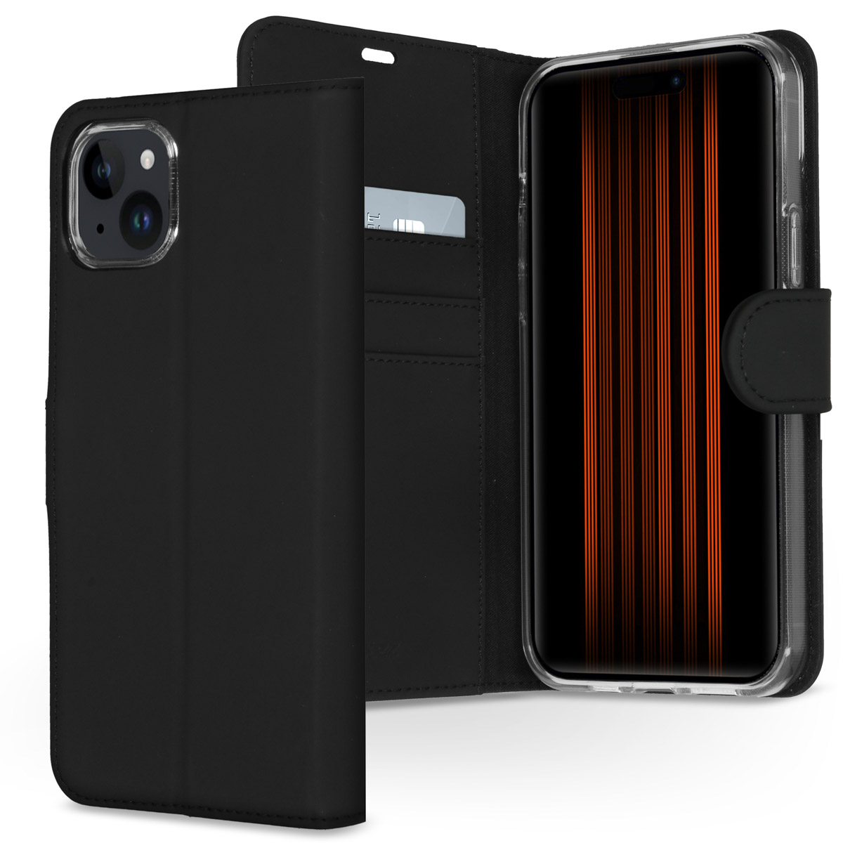 Accezz Wallet TPU Klapphülle für das Apple iPhone 15 Plus - Schwarz