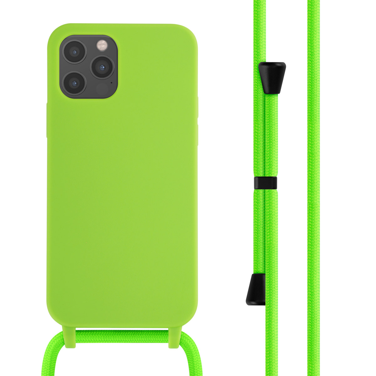 imoshion SilikonHülle mit Band für das Apple iPhone 12 (Pro) - Fluor Groen