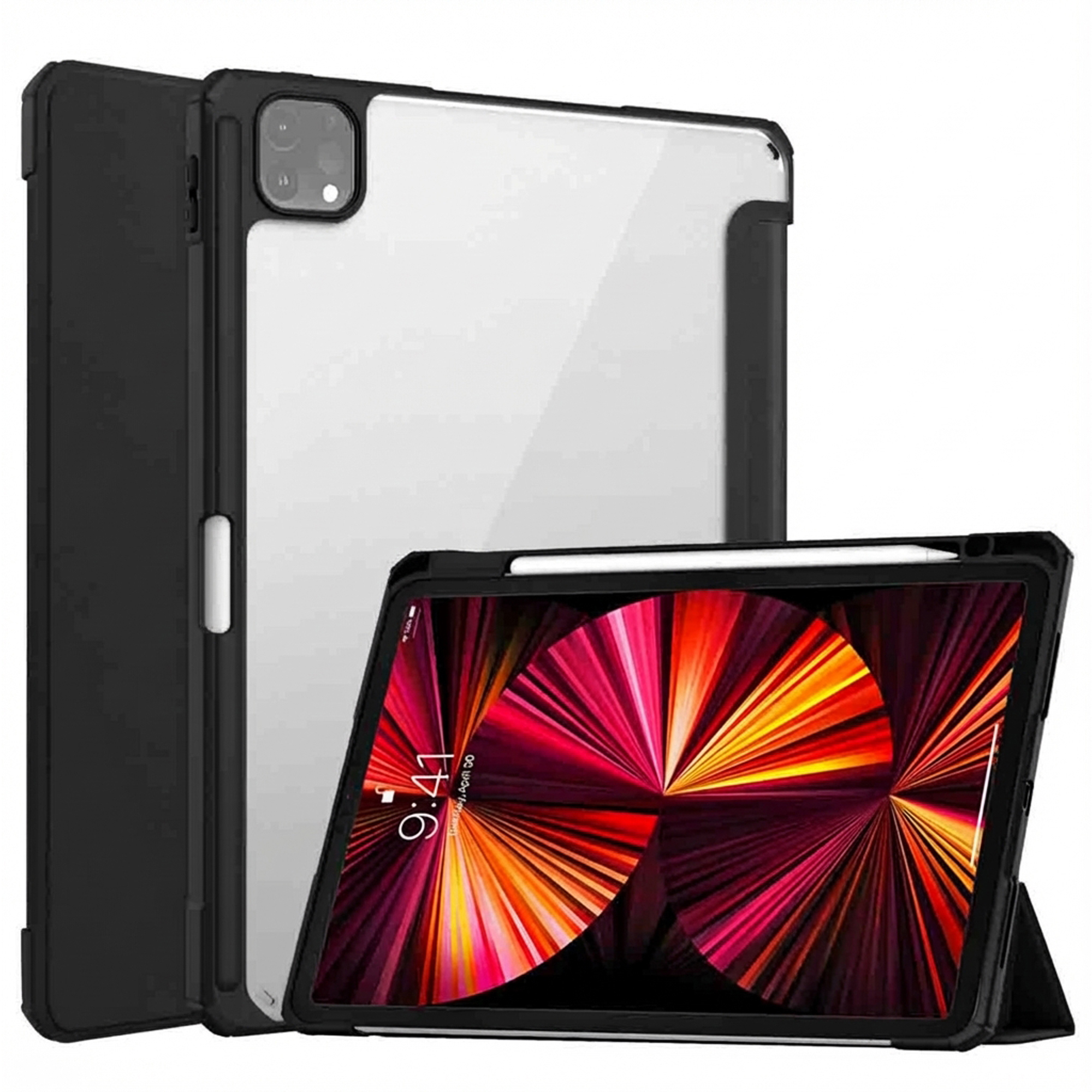 imoshion Trifold Hardcase Klapphülle für das Apple iPad Pro 11 (2022 / 2021 / 2020 / 2018) - Schwarz