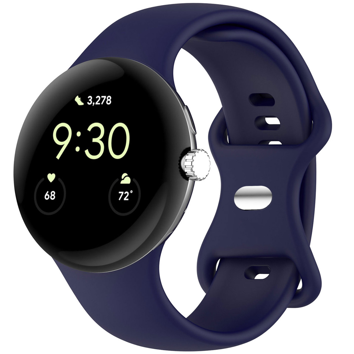 imoshion Silikon-Armband⁺ für Google Pixel Watch 5 / Watch 4 / Watch 3 / Watch 2 / Watch (41 mm) - Größe L - Dunkelblau