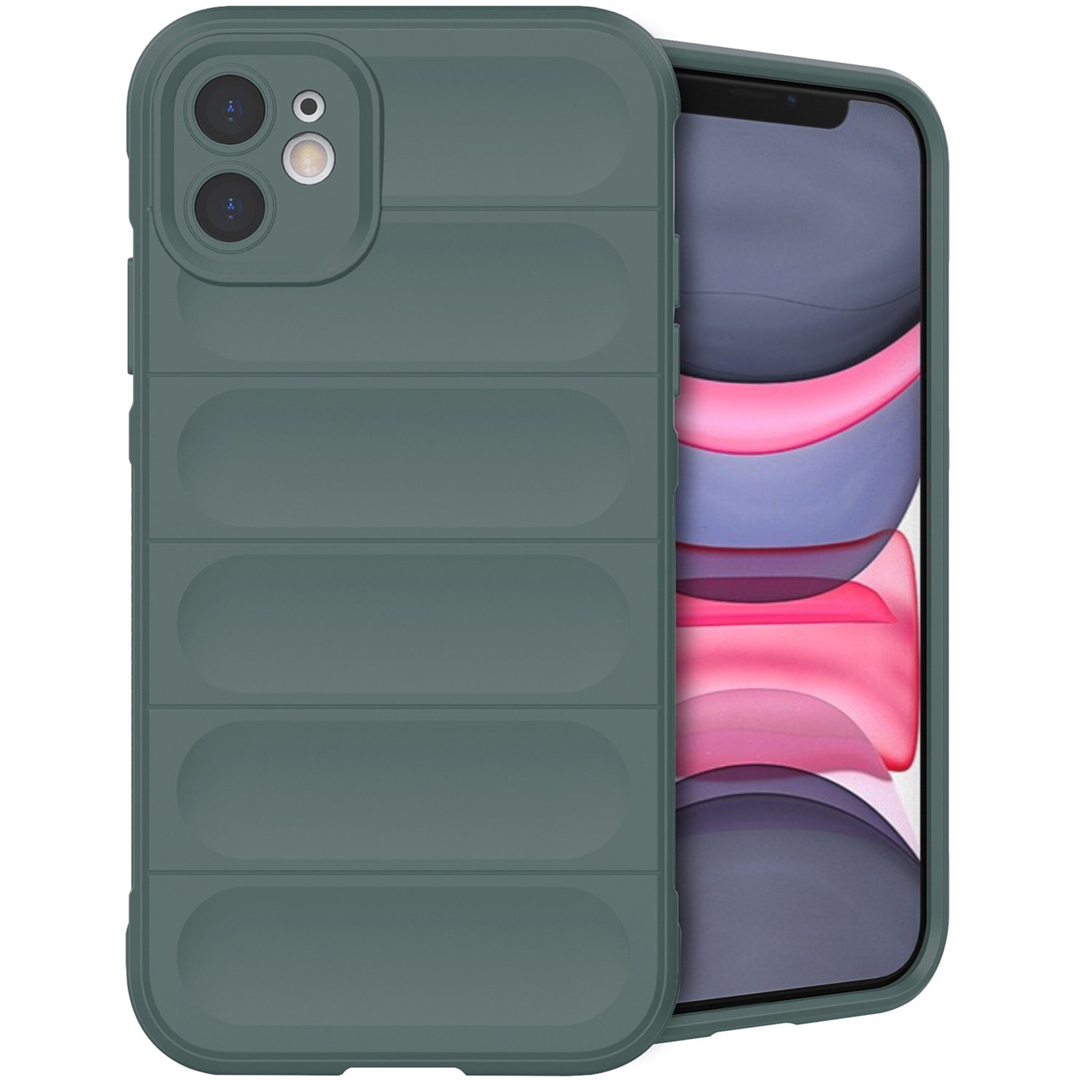 imoshion EasyGrip Backcover für das Apple iPhone 11 - Dunkelgrün