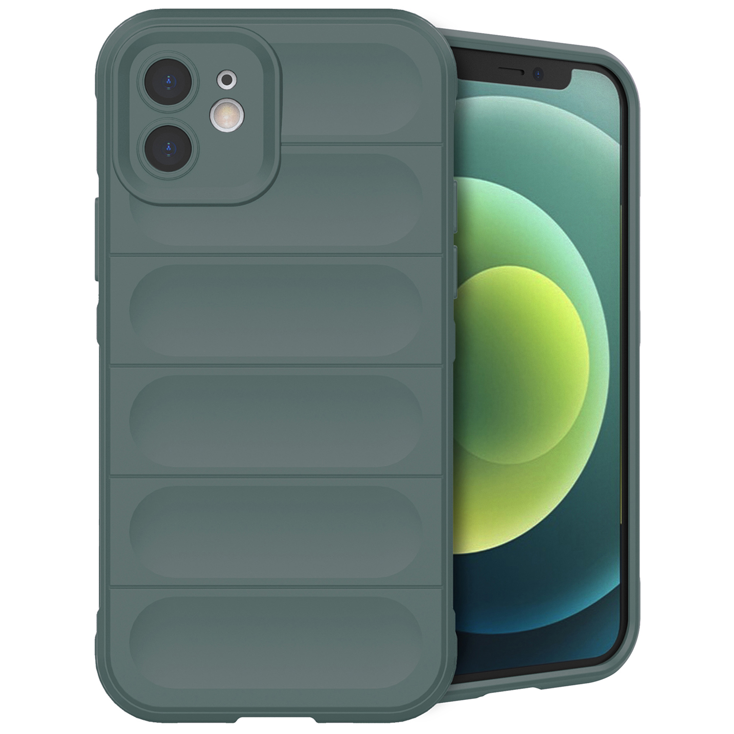 imoshion EasyGrip Backcover für das Apple iPhone 12 - Dunkelgrün