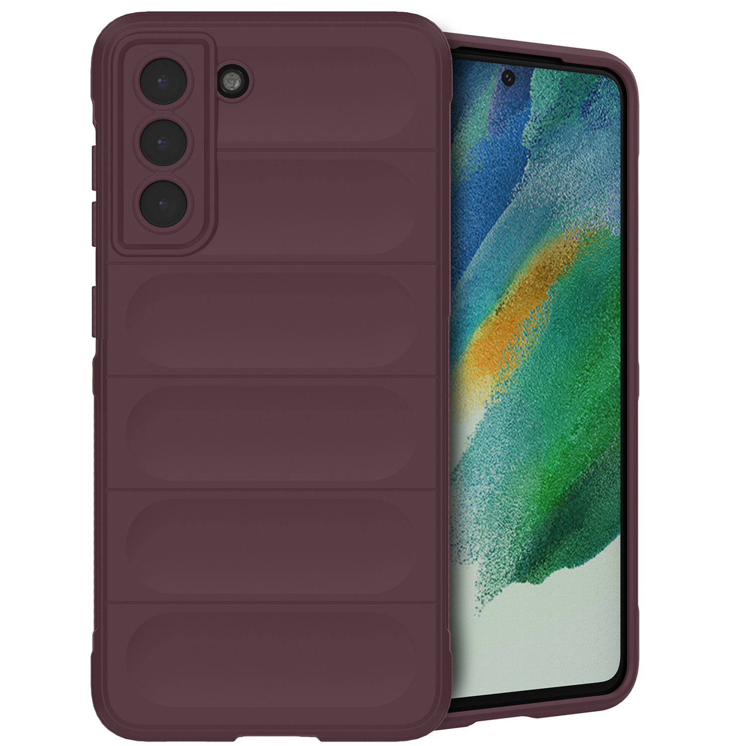 imoshion EasyGrip Backcover für das Samsung Galaxy S21 FE - Aubergine