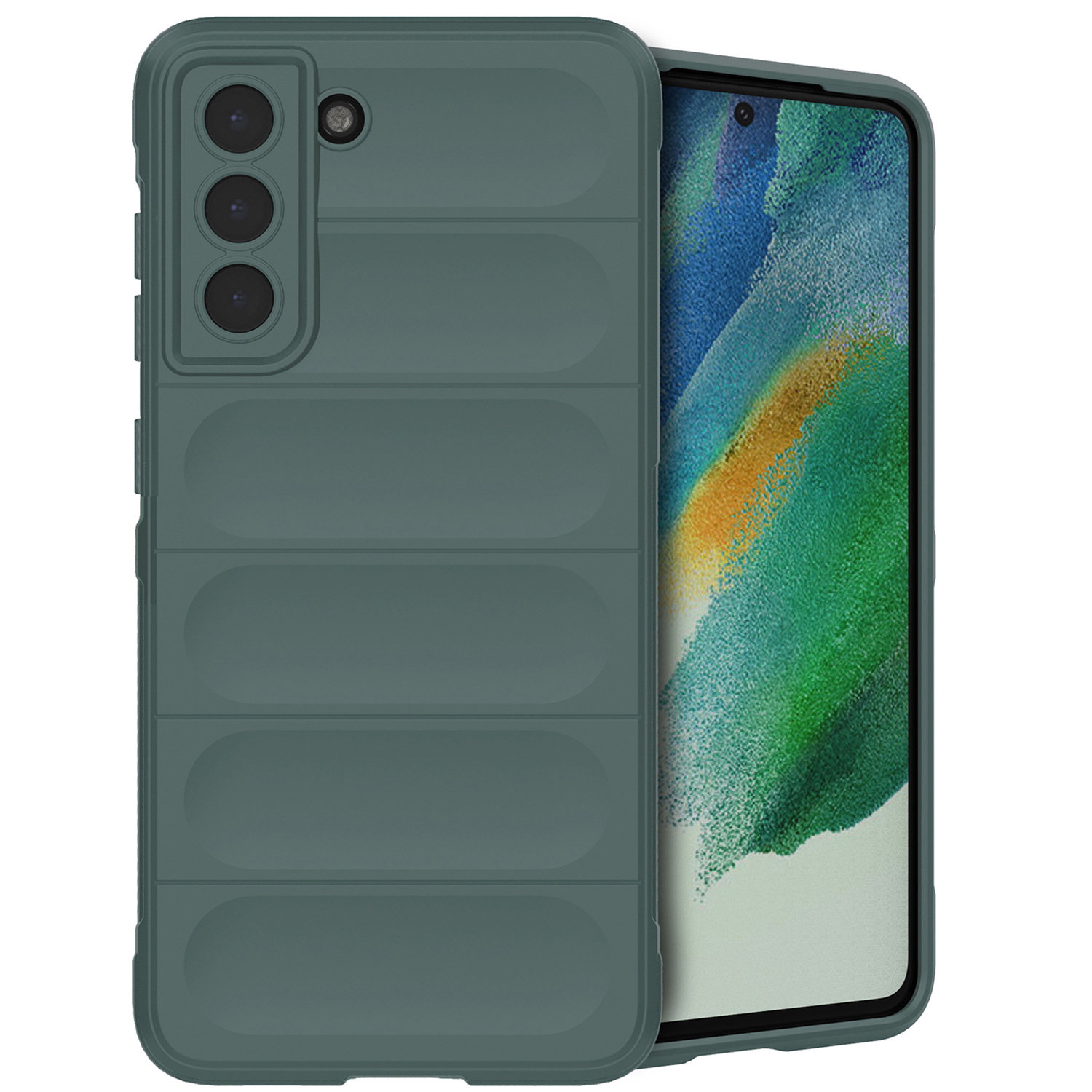 imoshion EasyGrip Backcover für das Samsung Galaxy S21 FE - Dunkelgrün