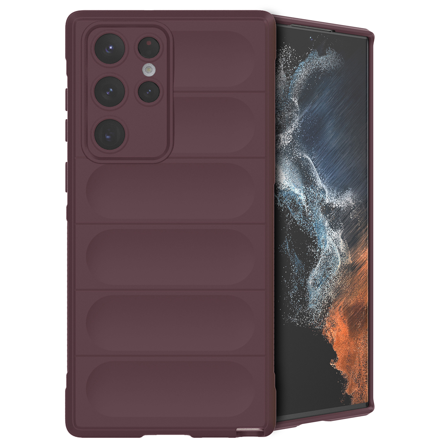 imoshion EasyGrip Backcover für das Samsung Galaxy S22 Ultra - Aubergine