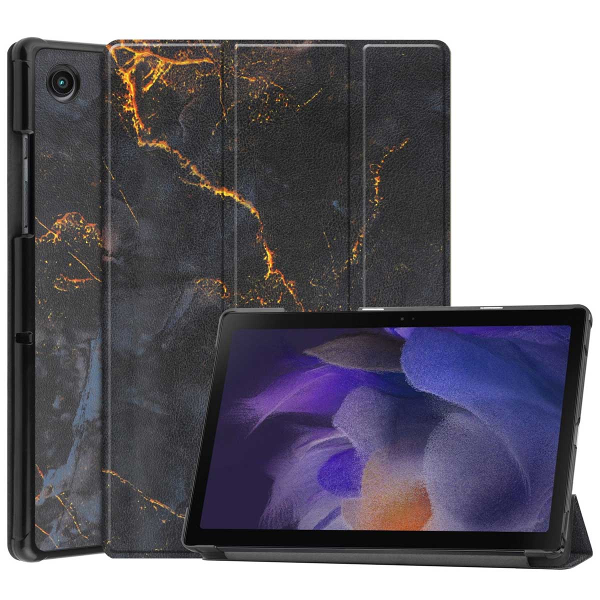 imoshion Design Trifold Klaphülle für das Samsung Galaxy Tab A8 - Black Marble