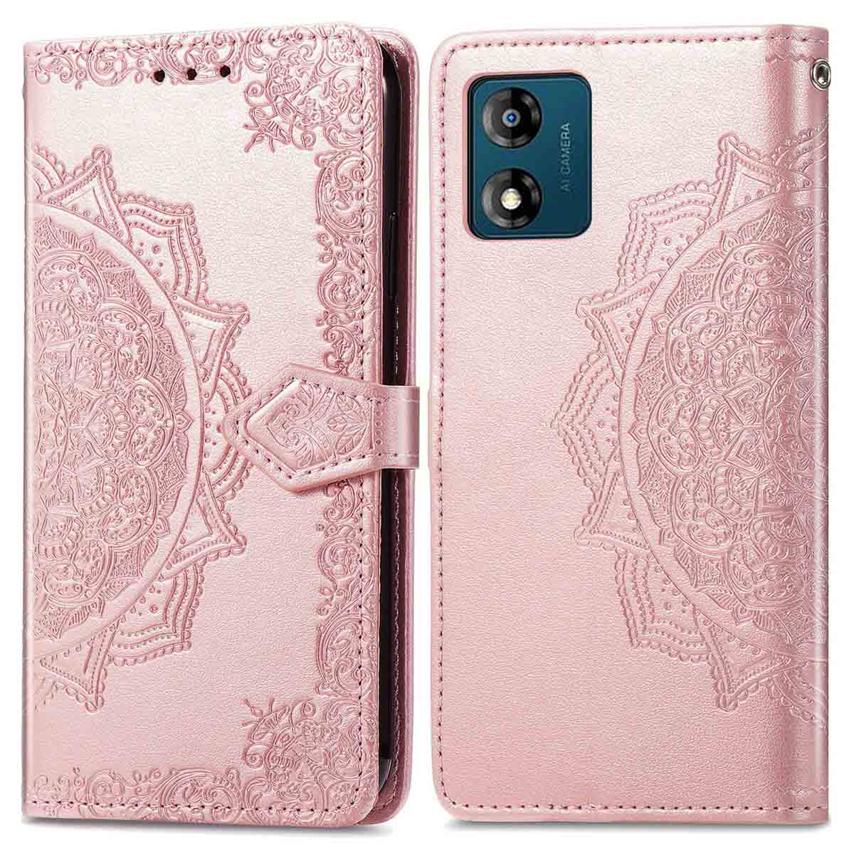 imoshion Mandala Klapphülle für das Motorola Moto E13 - Rosé gold