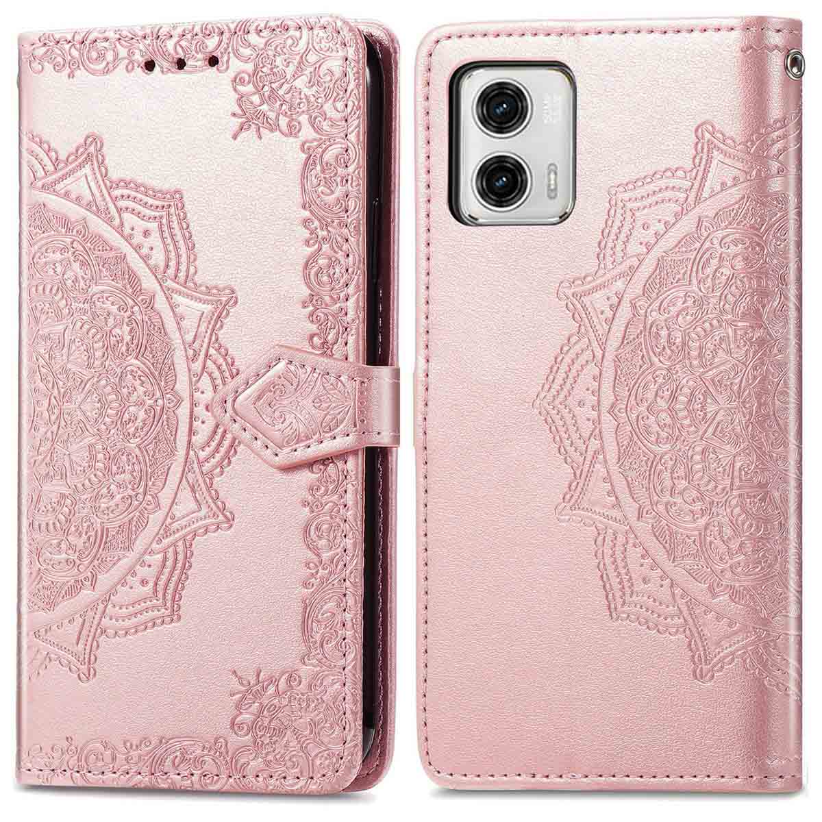 imoshion Mandala Klapphülle für das Motorola Moto G73 - Rosé gold