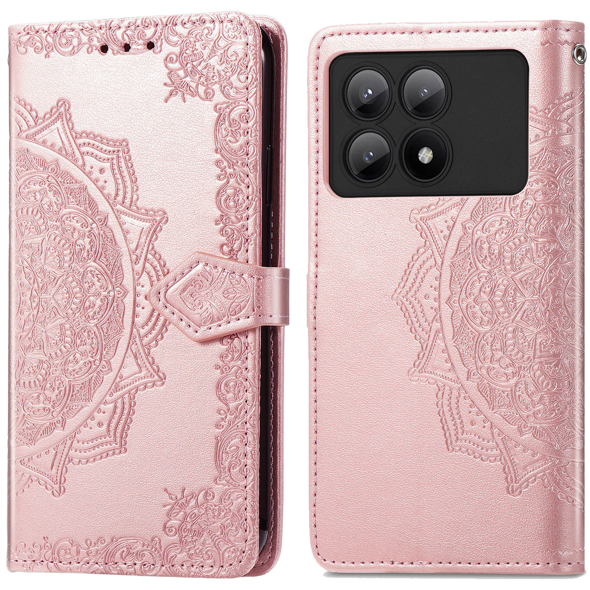 imoshion Mandala Klapphülle für das Xiaomi Poco X6 Pro - Rosé gold