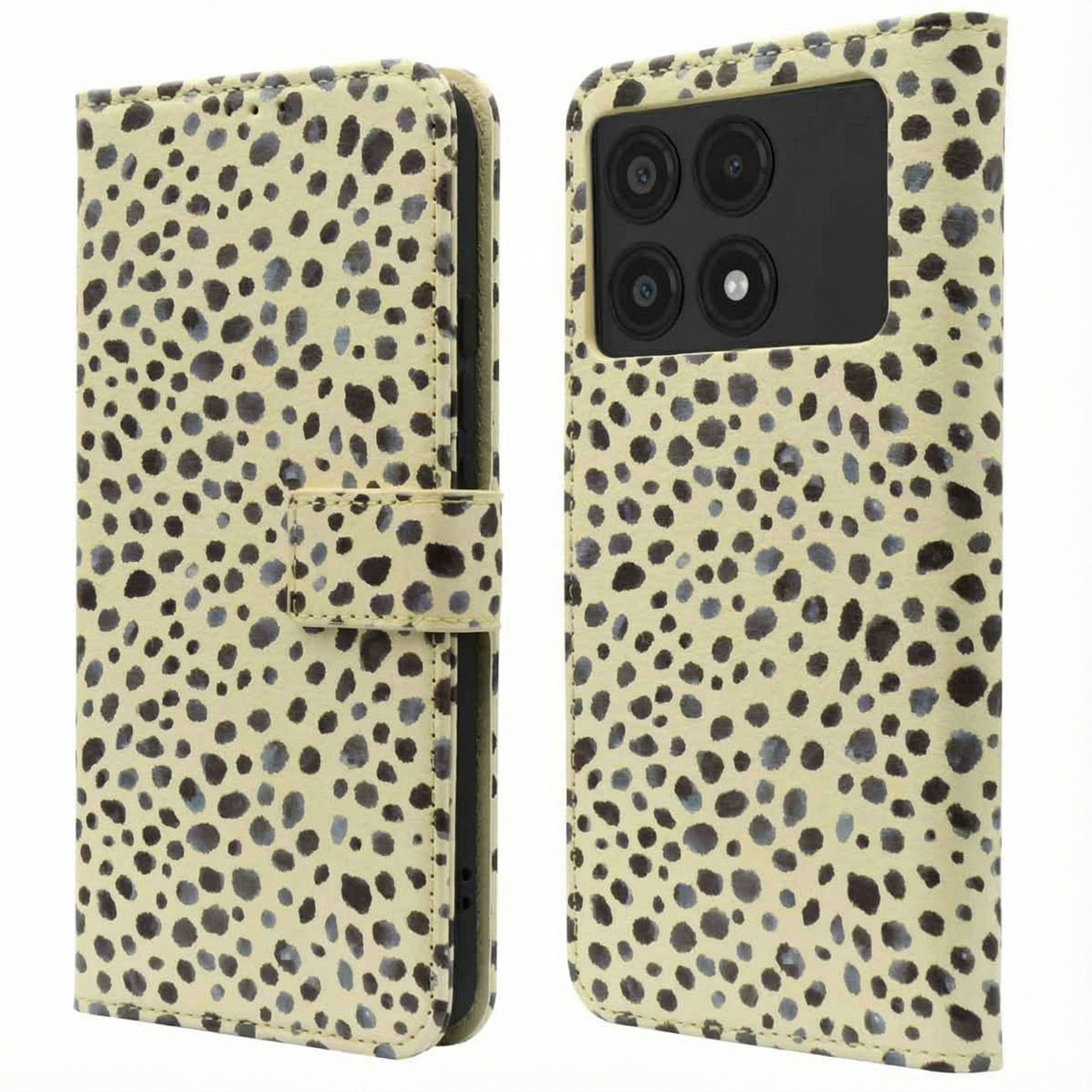 imoshion Design Klapphülle für das Xiaomi Poco X6 Pro - Black And White Dots