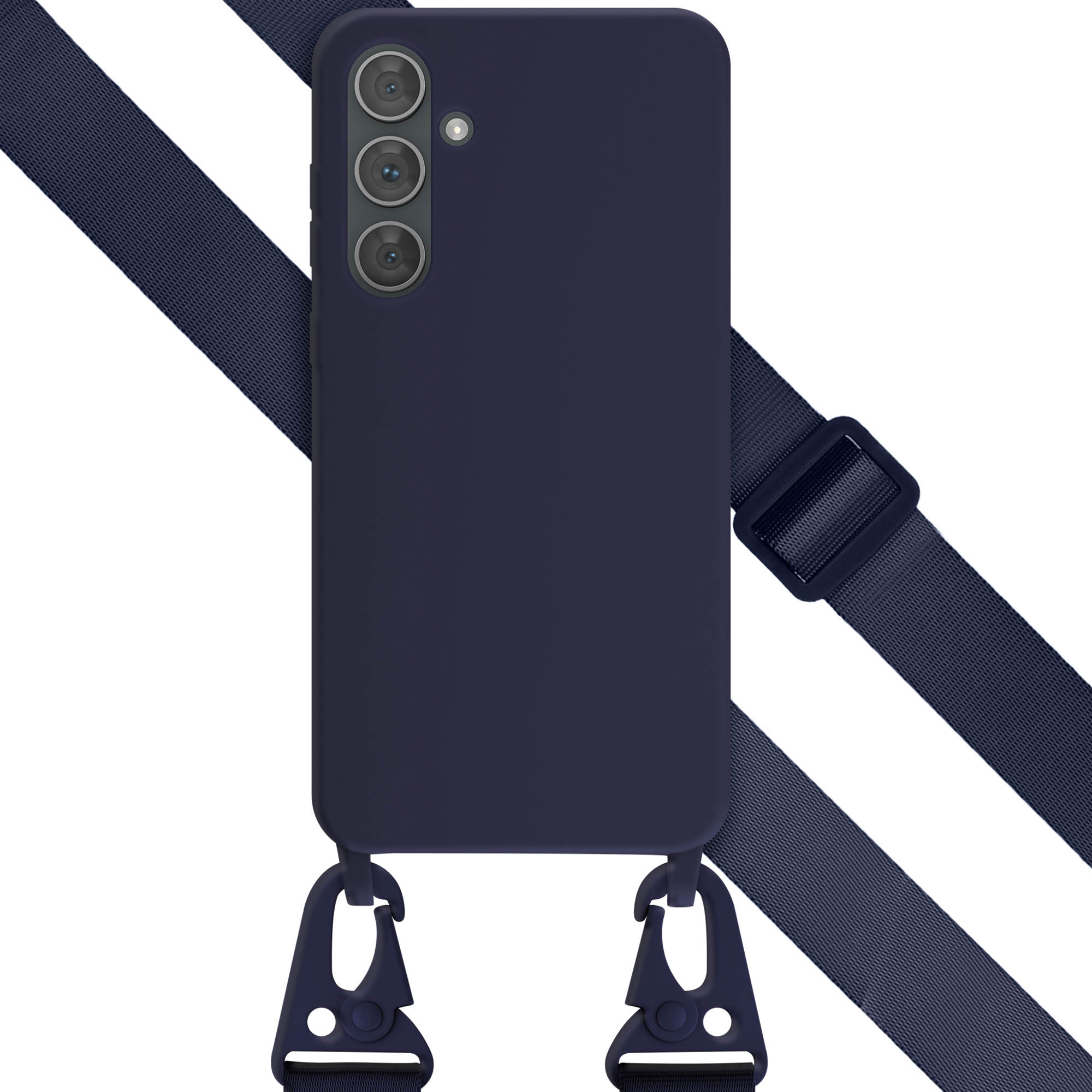 Selencia SilikonHülle mit abnehmbarem Band für das Samsung Galaxy A35 - Dunkelblau