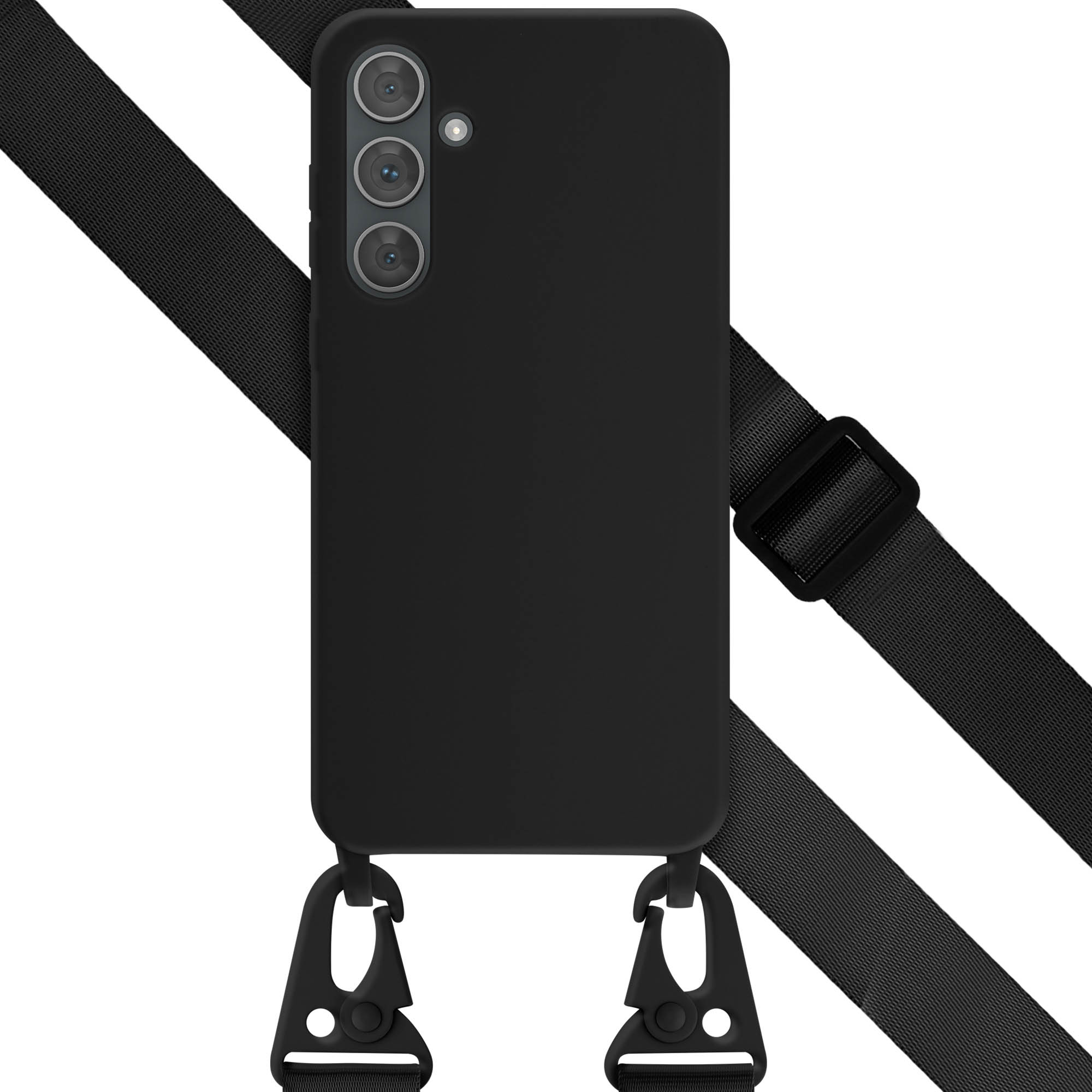 Selencia SilikonHülle mit abnehmbarem Band für das Samsung Galaxy A35 - Schwarz
