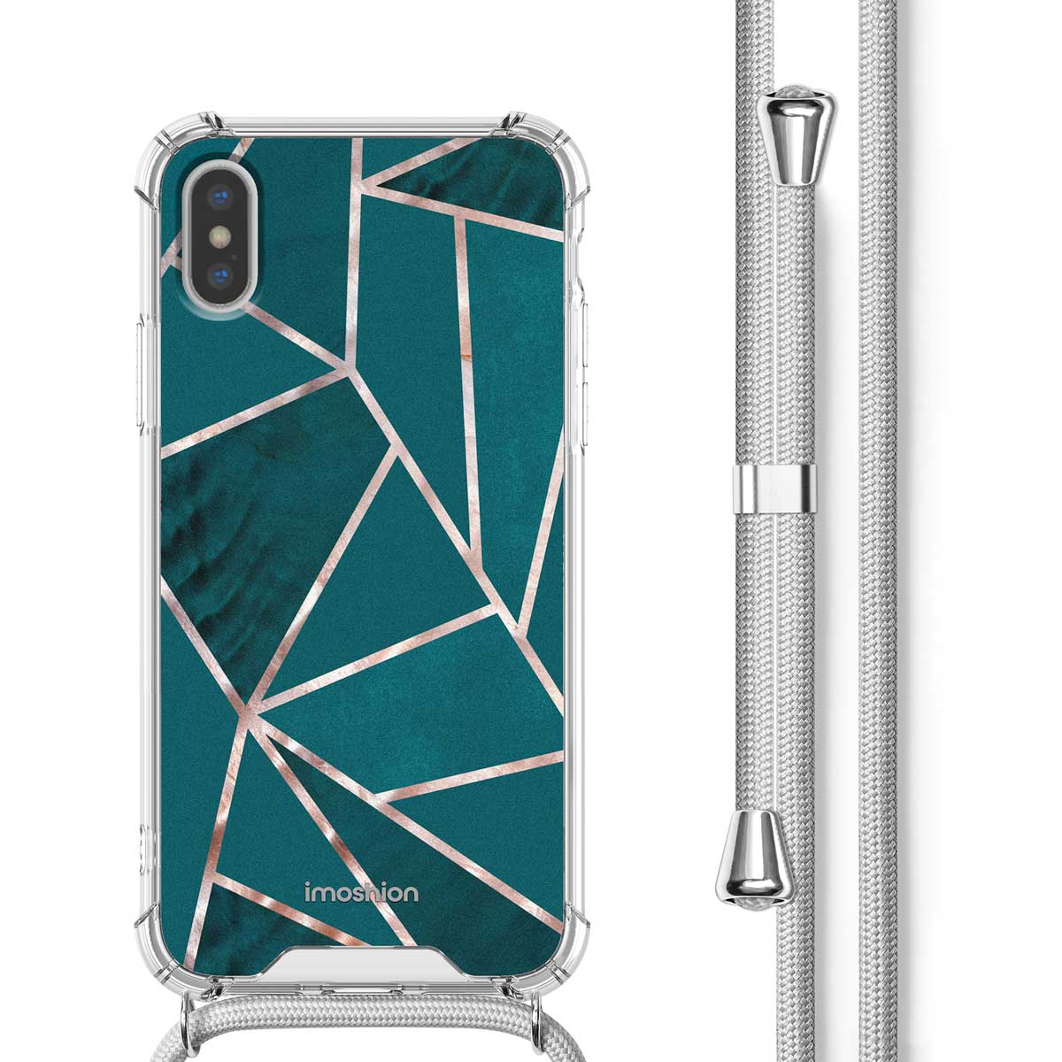 imoshion Design Hülle mit Band für das Apple iPhone X / Xs - Petrol Green Graphic