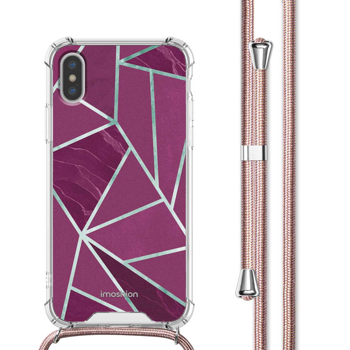 imoshion Design Hülle mit Band für das Apple iPhone X / Xs - Bordeaux Graphic