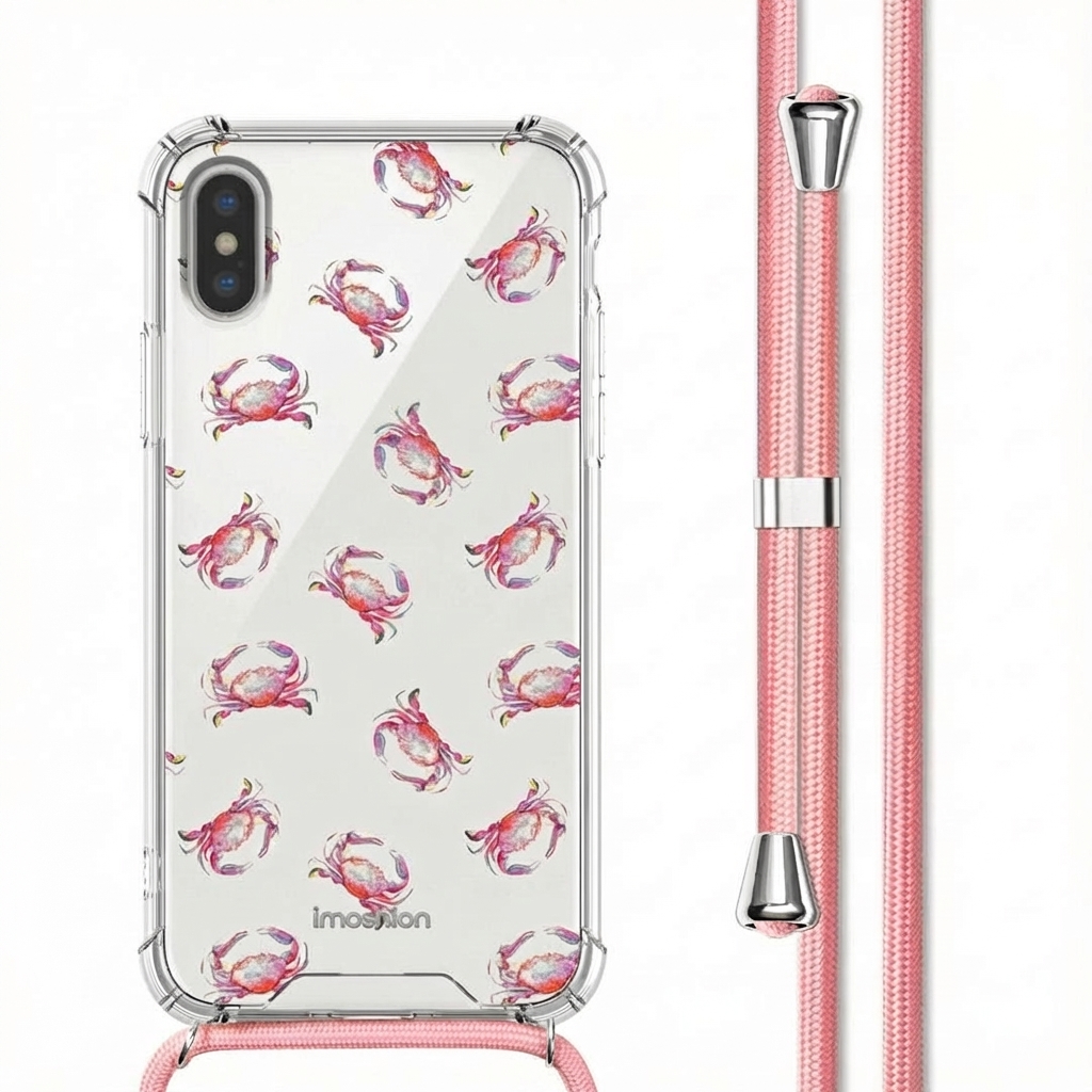 imoshion Design Hülle mit Band für das Apple iPhone X / Xs - Crab Watercolor