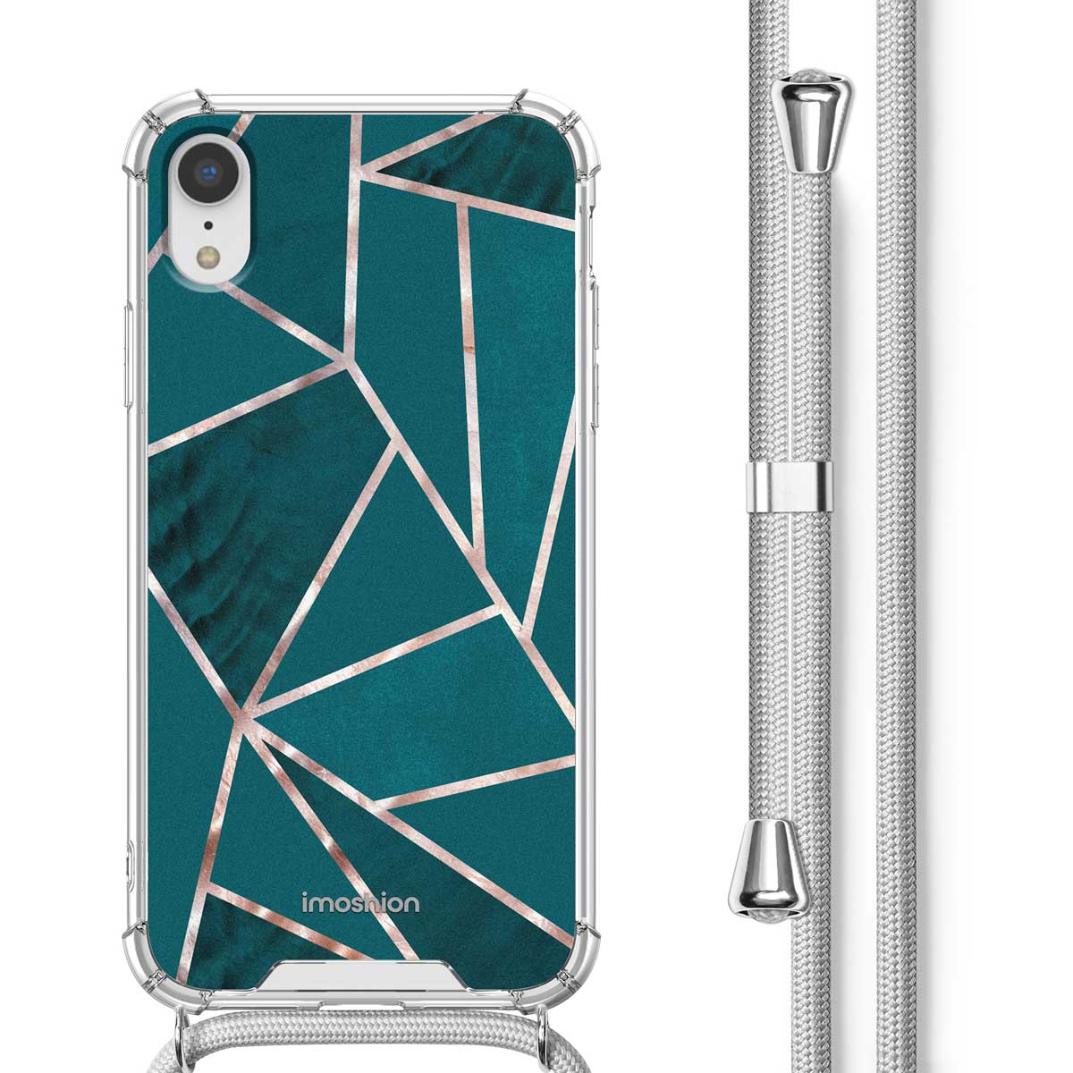 imoshion Design Hülle mit Band für das Apple iPhone Xr - Petrol Green Graphic