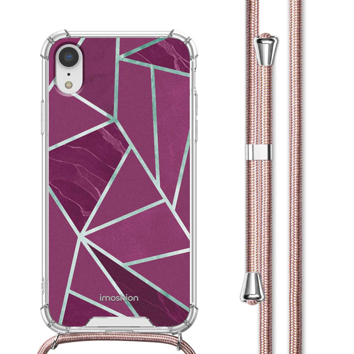 imoshion Design Hülle mit Band für das Apple iPhone Xr - Bordeaux Graphic