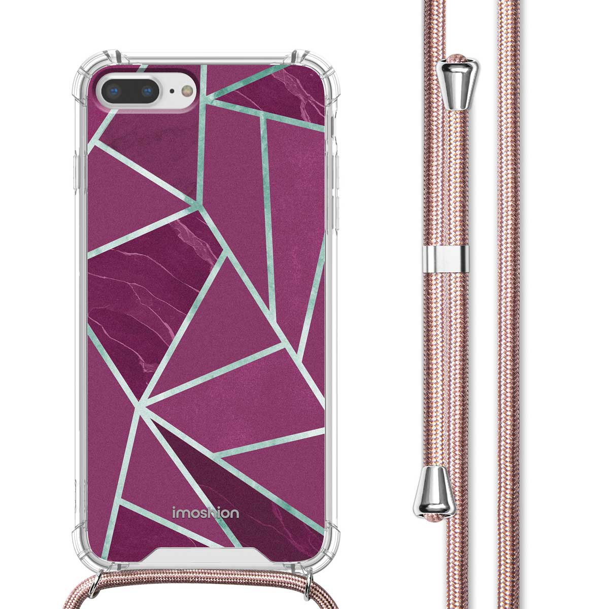 imoshion Design Hülle mit Band für das Apple iPhone 8 Plus / 7 Plus - Bordeaux Graphic