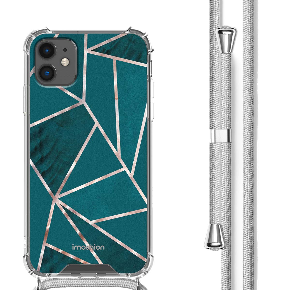imoshion Design Hülle mit Band für das Apple iPhone 11 - Petrol Green Graphic