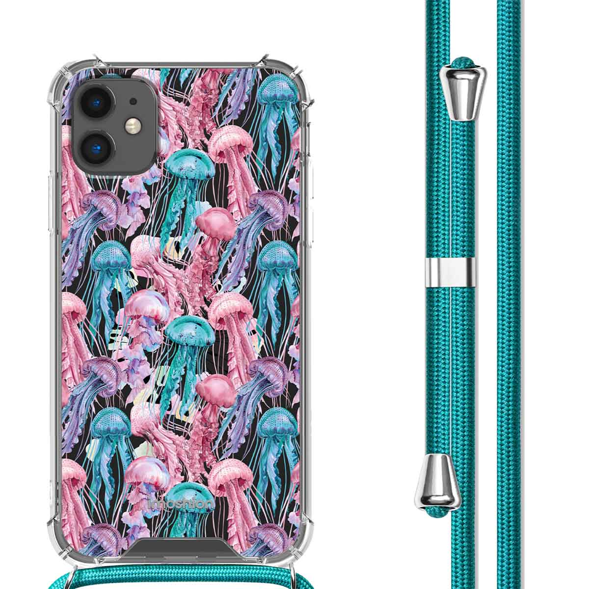 imoshion Design Hülle mit Band für das Apple iPhone 11 - Jellyfish Watercolor