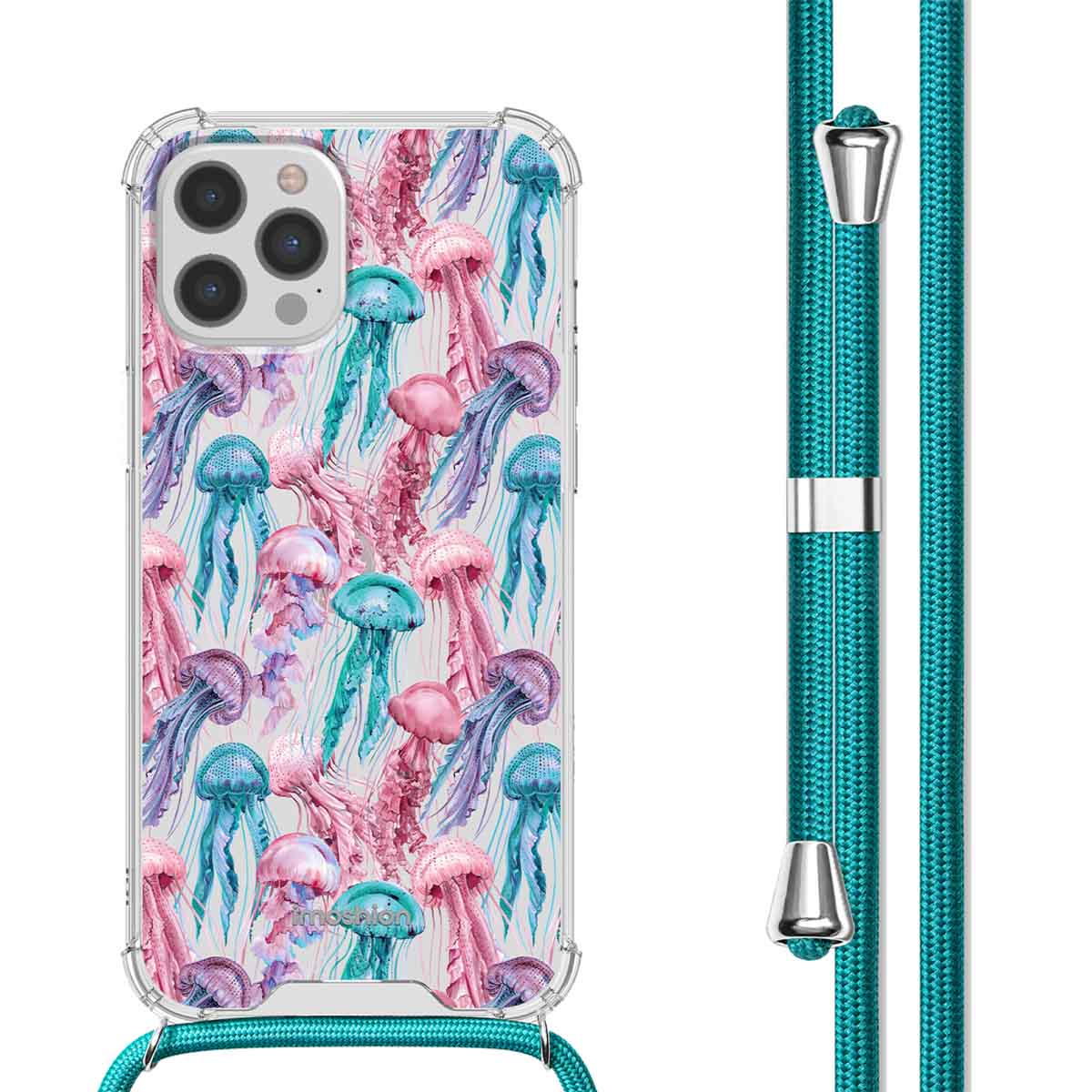 imoshion Design Hülle mit Band für das Apple iPhone 12 Pro Max - Jellyfish Watercolor