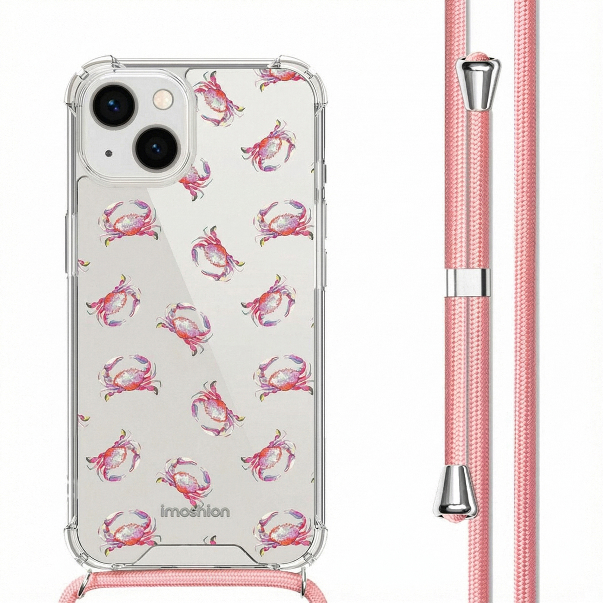 imoshion Design Hülle mit Band für das Apple iPhone 13 - Crab Watercolor