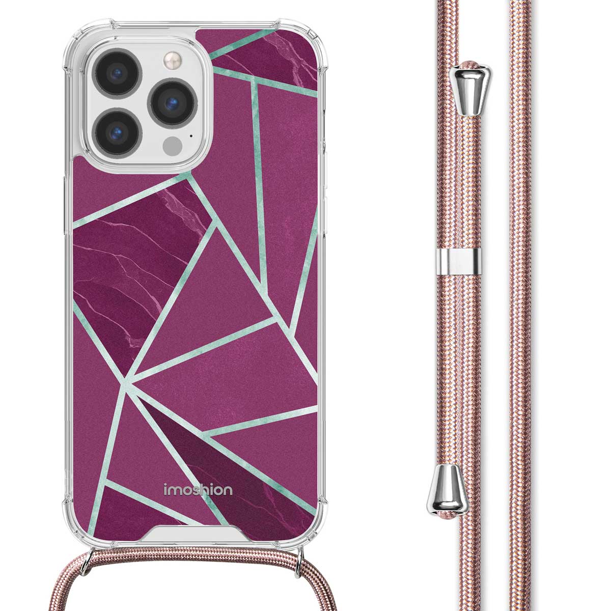 imoshion Design Hülle mit Band für das Apple iPhone 13 Pro Max - Bordeaux Graphic
