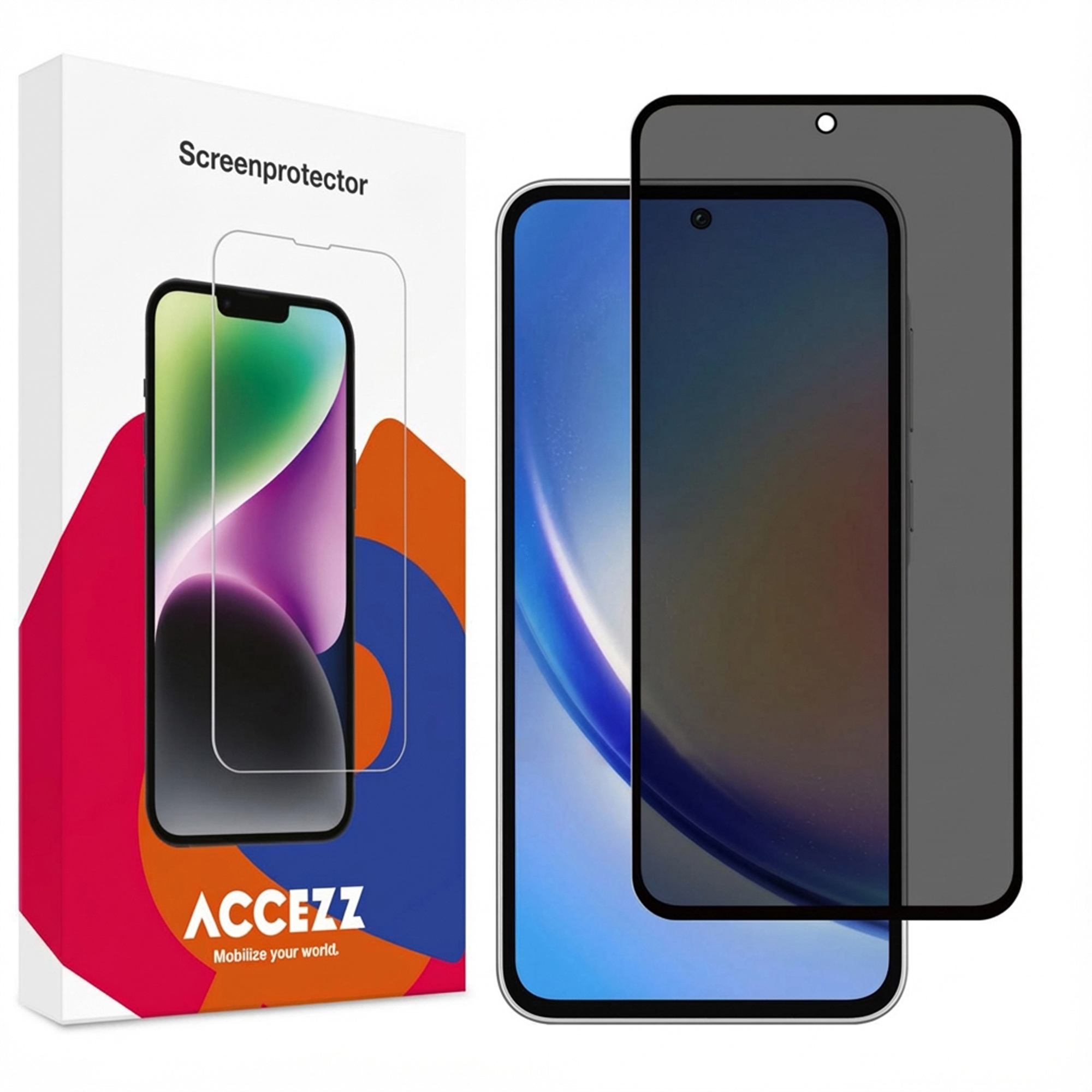 Accezz Privacy Displayschutz aus gehärtetem Glas für das Samsung Galaxy A55 (5G) / A35