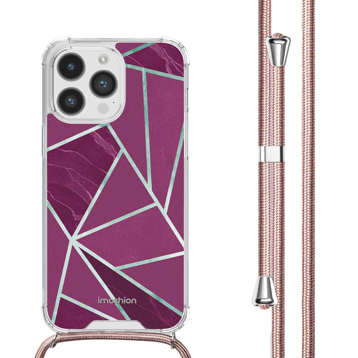 imoshion Design Hülle mit Band für das Apple iPhone 14 Pro - Bordeaux Graphic
