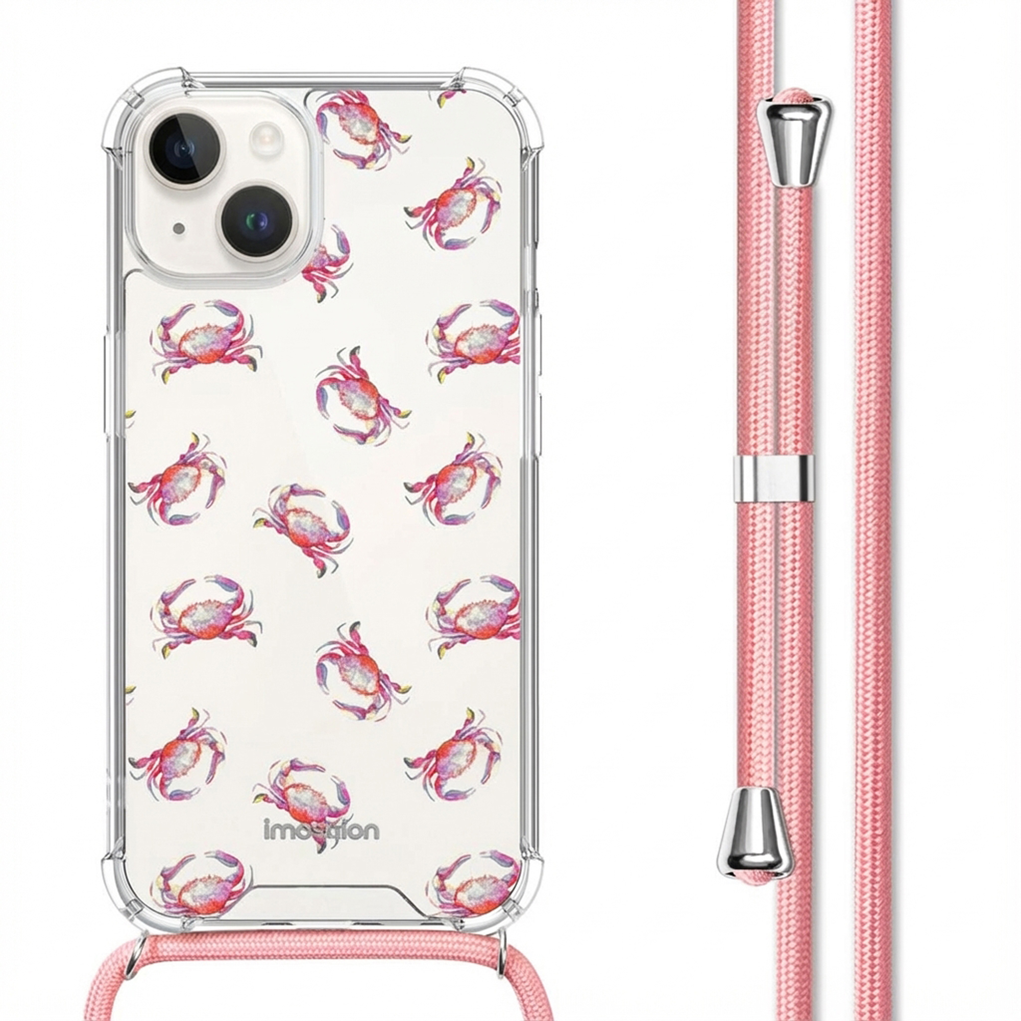 imoshion Design Hülle mit Band für das Apple iPhone 15 - Crab Watercolor