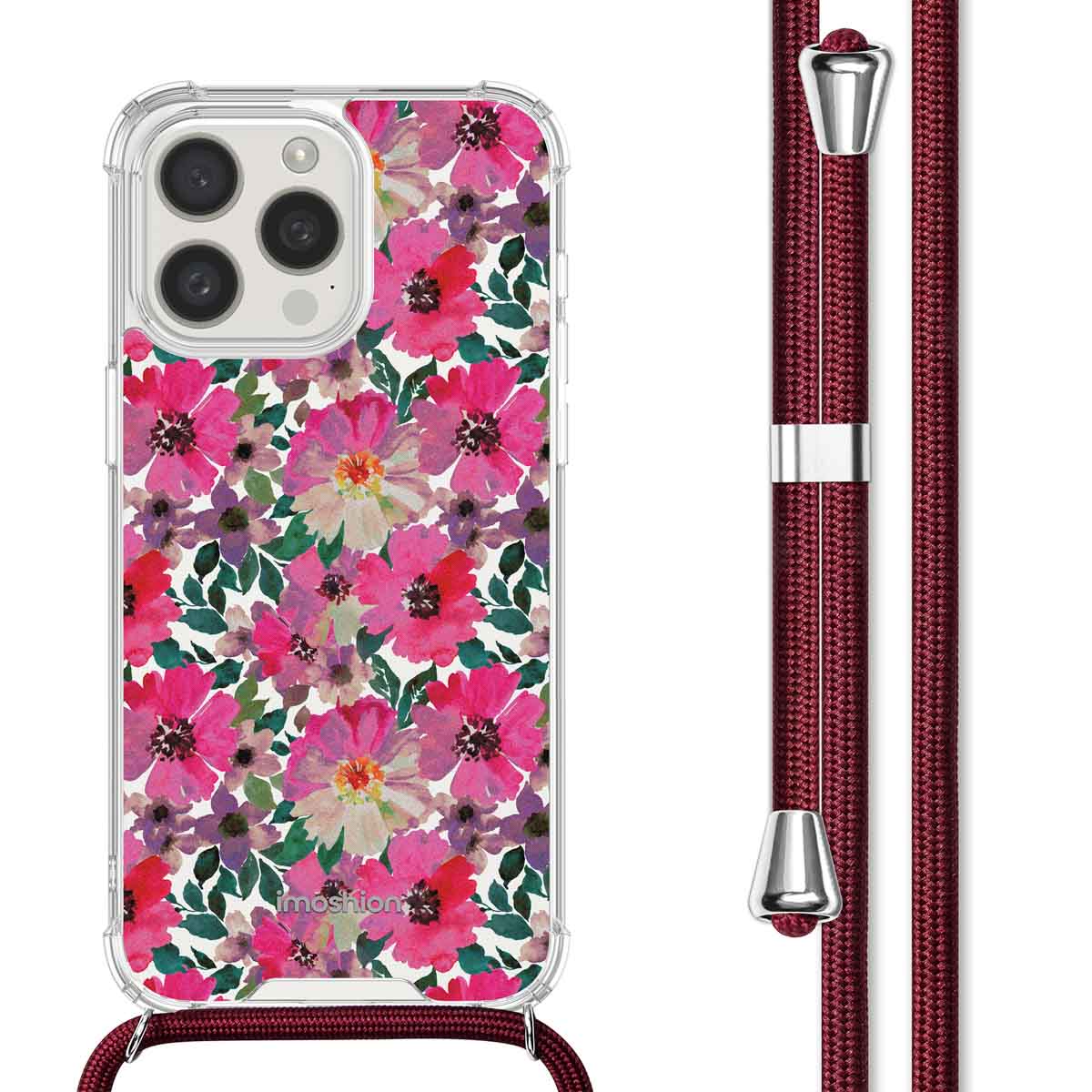 imoshion Design Hülle mit Band für das Apple iPhone 15 Pro - Flower Water