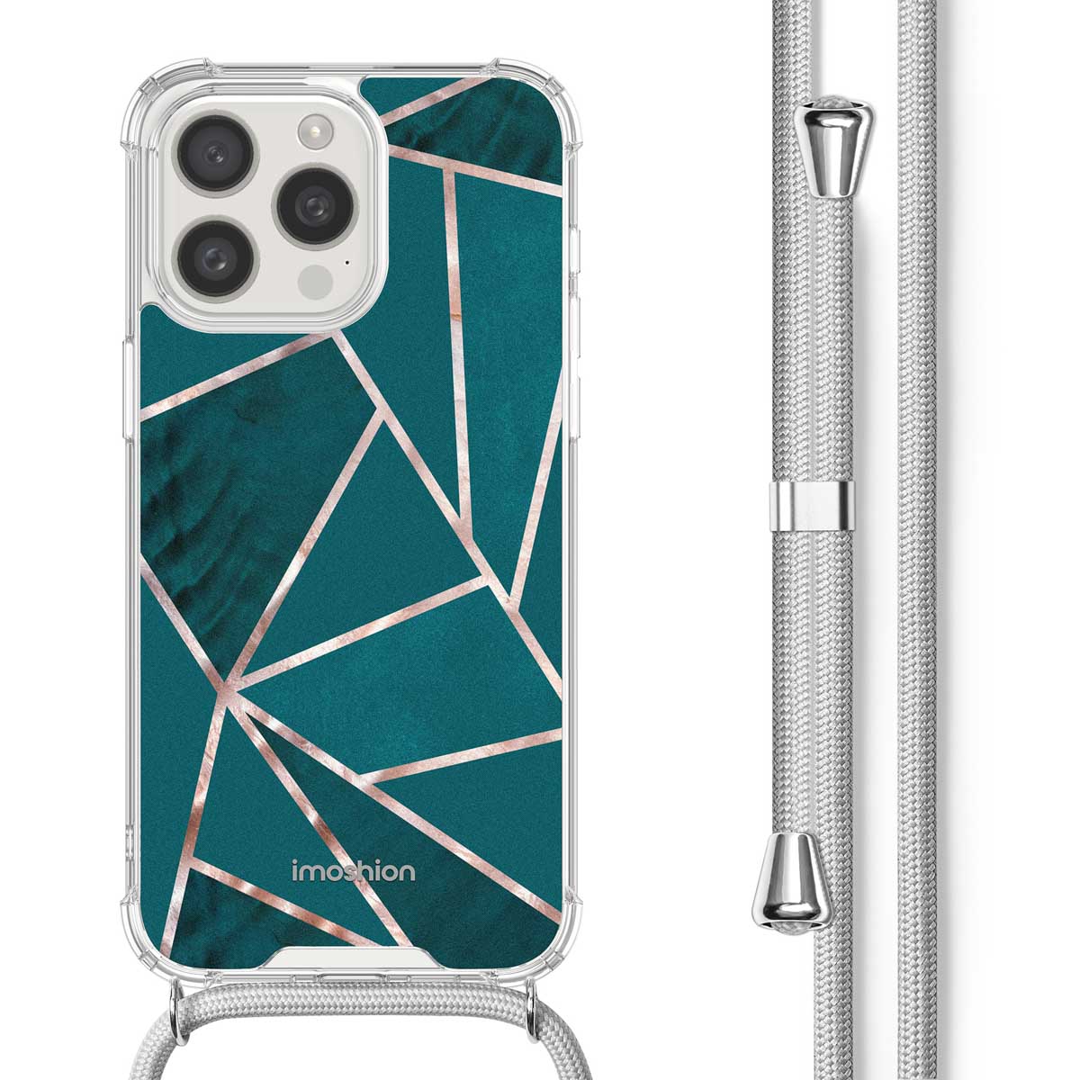 imoshion Design Hülle mit Band für das Apple iPhone 15 Pro Max - Petrol Green Graphic