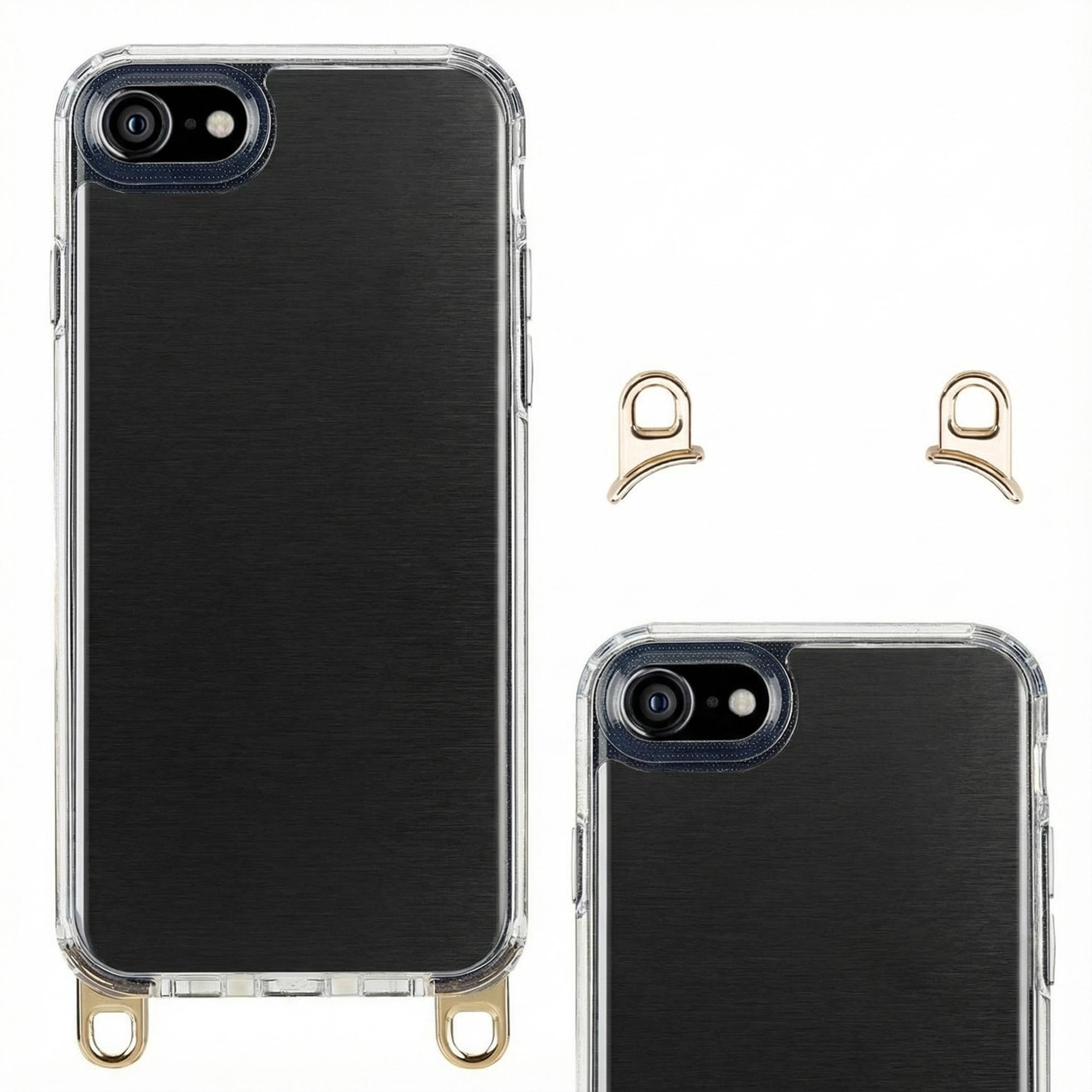 Selencia Backcover mit abnehmbaren Haken für das Apple iPhone SE (2022 / 2020) / 8 / 7 - Transparent