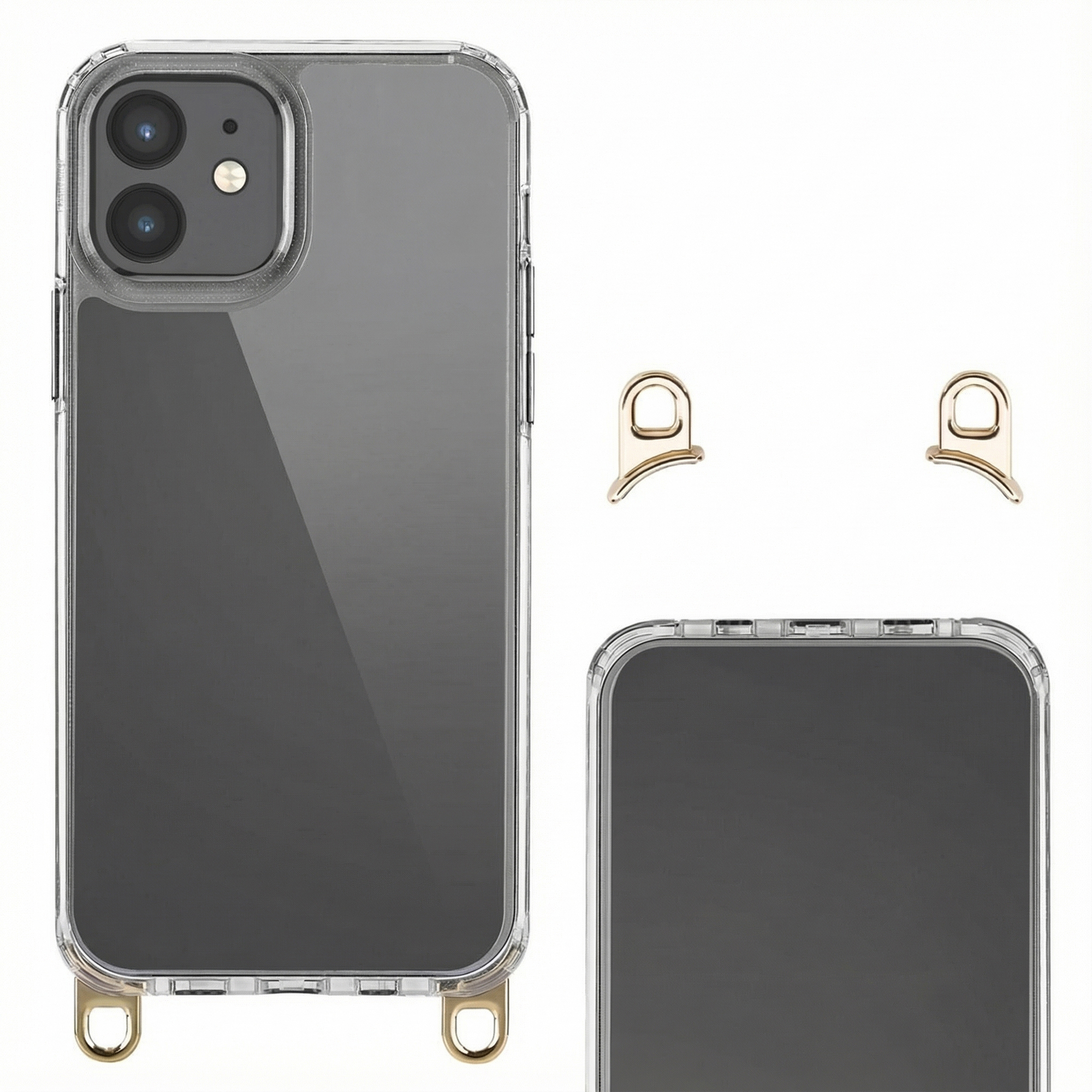 Selencia Backcover mit abnehmbaren Haken für das Apple iPhone 12 (Pro) - Transparent