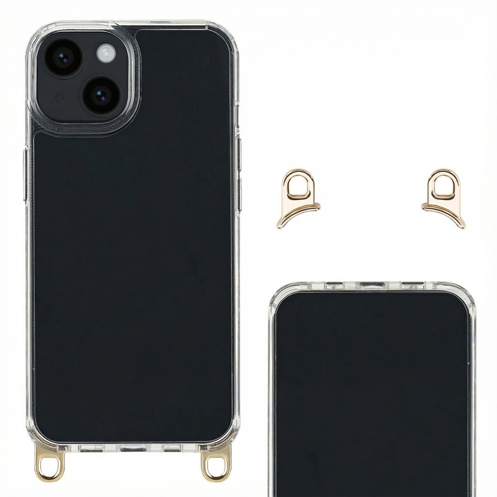 Selencia Backcover mit abnehmbaren Haken für das Apple iPhone 14 - Transparent