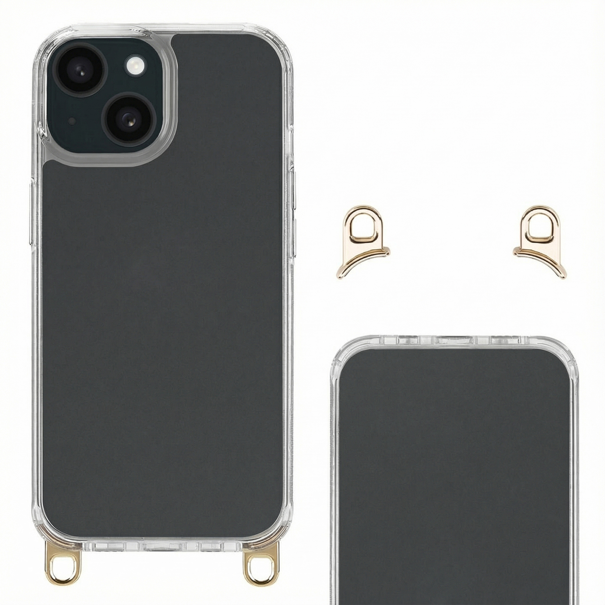 Selencia Backcover mit abnehmbaren Haken für das Apple iPhone 15 - Transparent