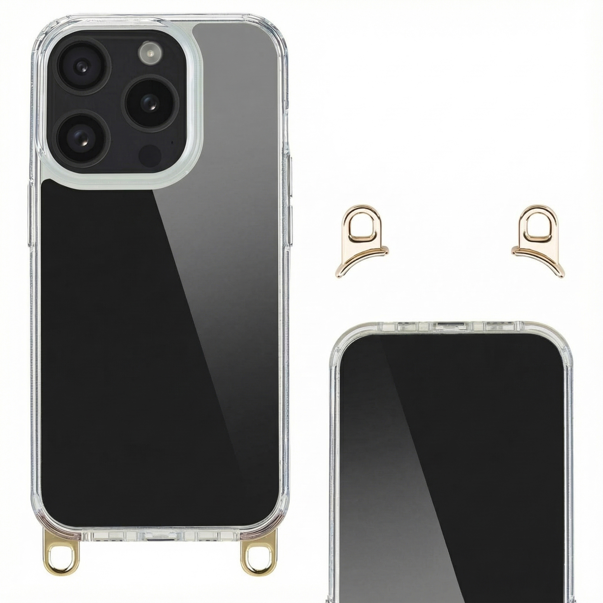 Selencia Backcover mit abnehmbaren Haken für das Apple iPhone 15 Pro - Transparent