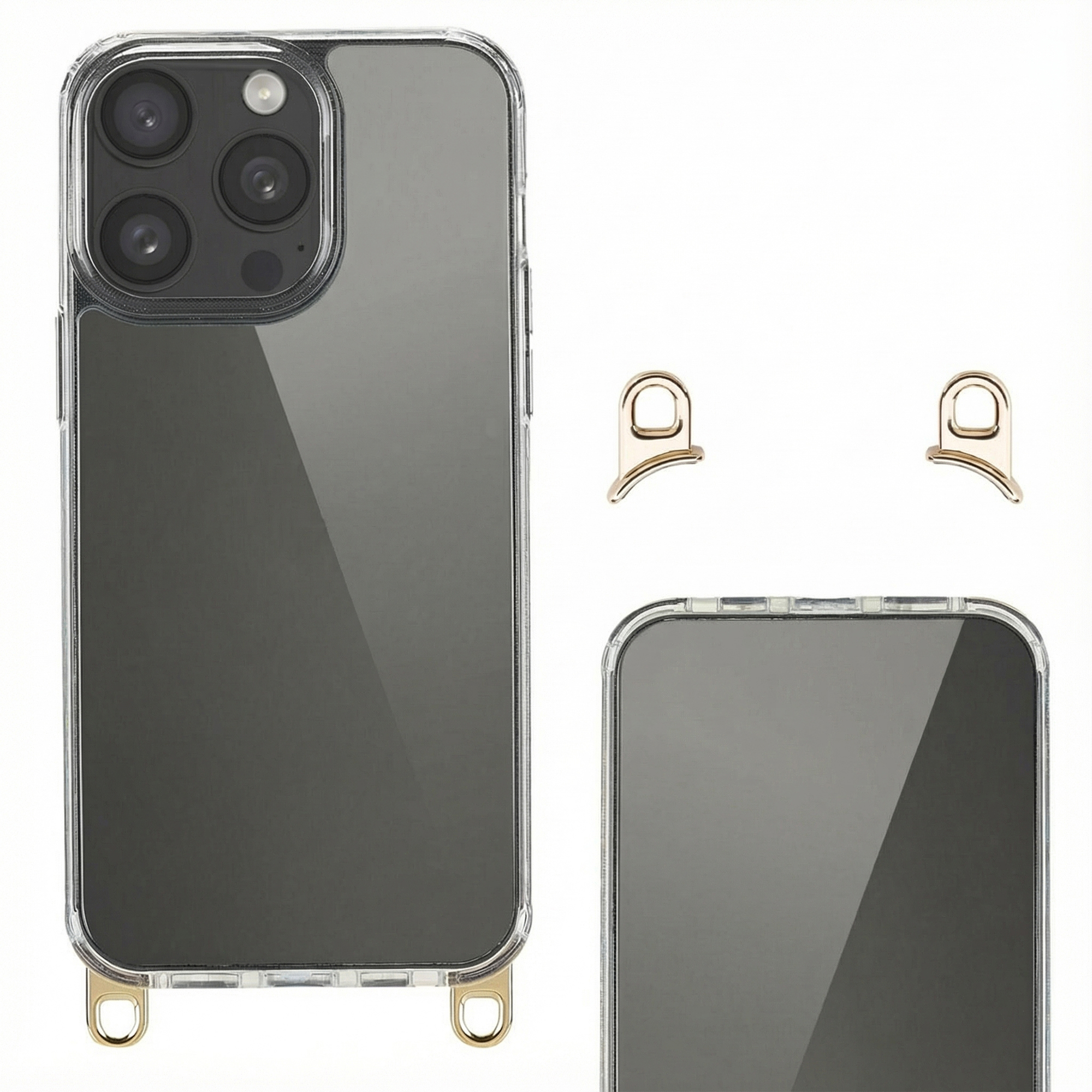 Selencia Backcover mit abnehmbaren Haken für das Apple iPhone 15 Pro Max - Transparent
