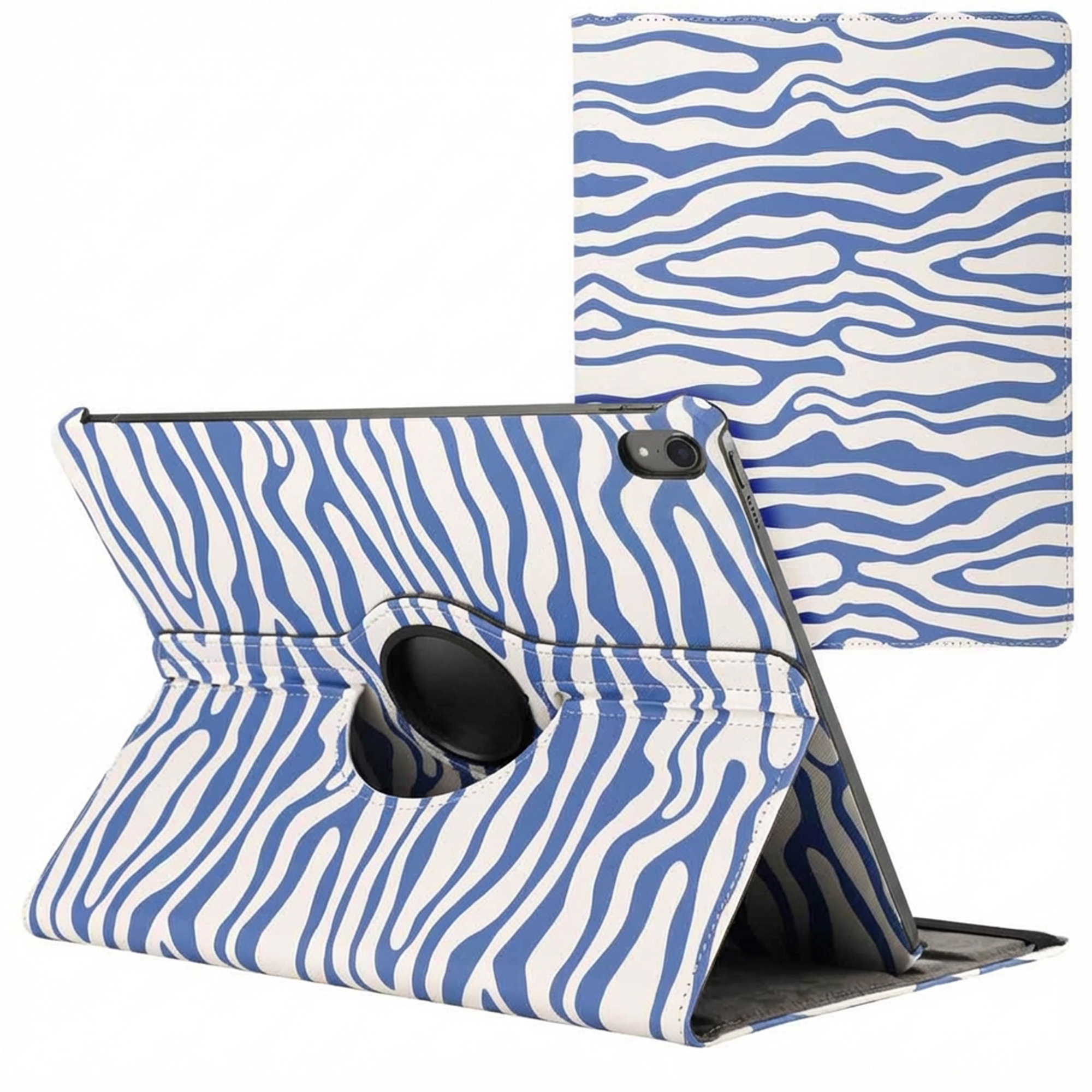 imoshion 360° drehbare Design Klapphülle für das Apple iPad Pro 13 (2025) M5 / (2024) M4 - White Blue Stripes